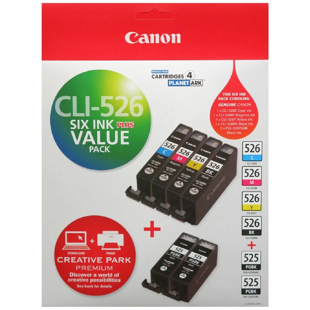 1 Canon CLI526 and PGI525 Ink Cartridges Value Pack, 1 of 4