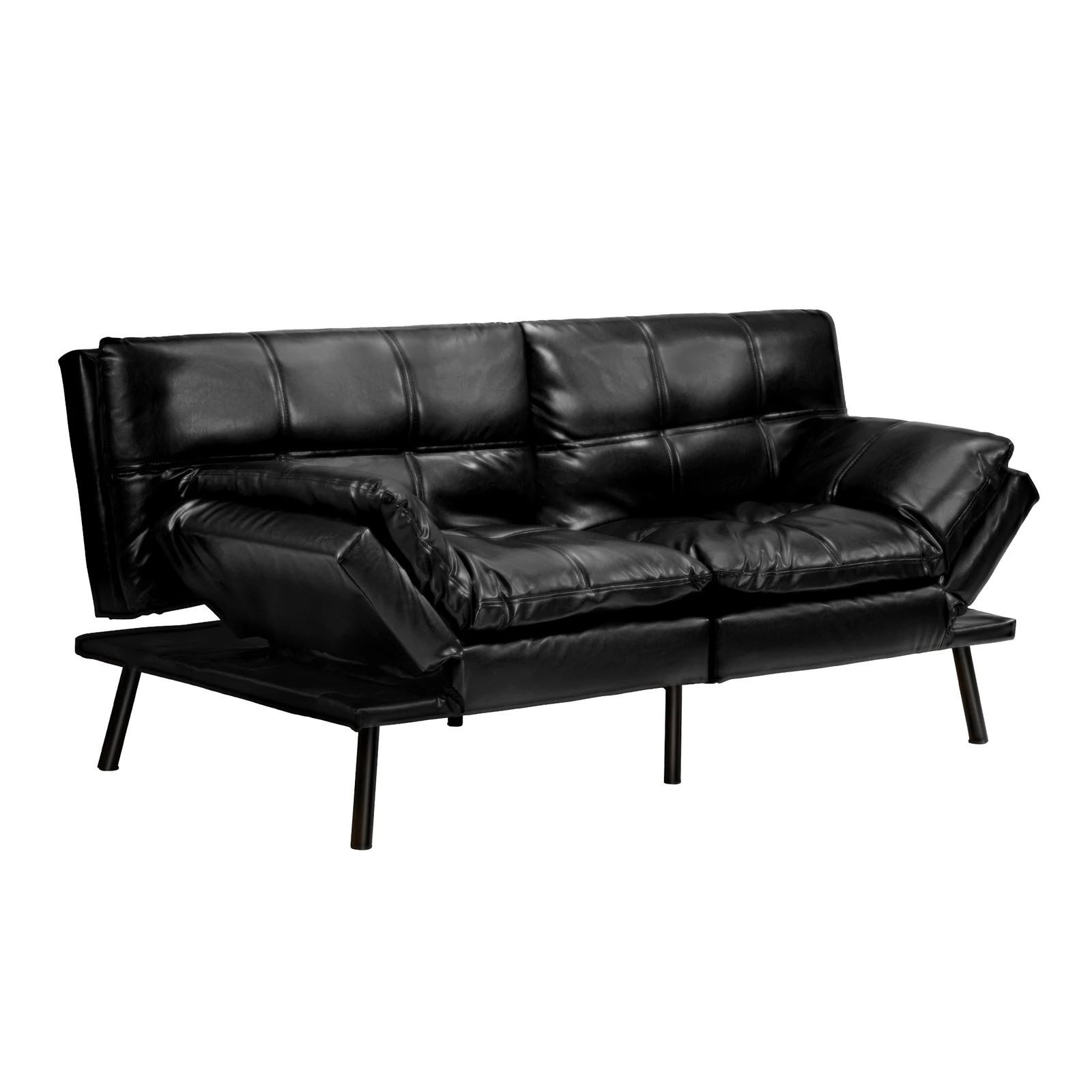 8 Oikiture Sofa Bed Futon Recliner Lounge Couch Convertible Leather 3-seater
 - Black, 8 of 10