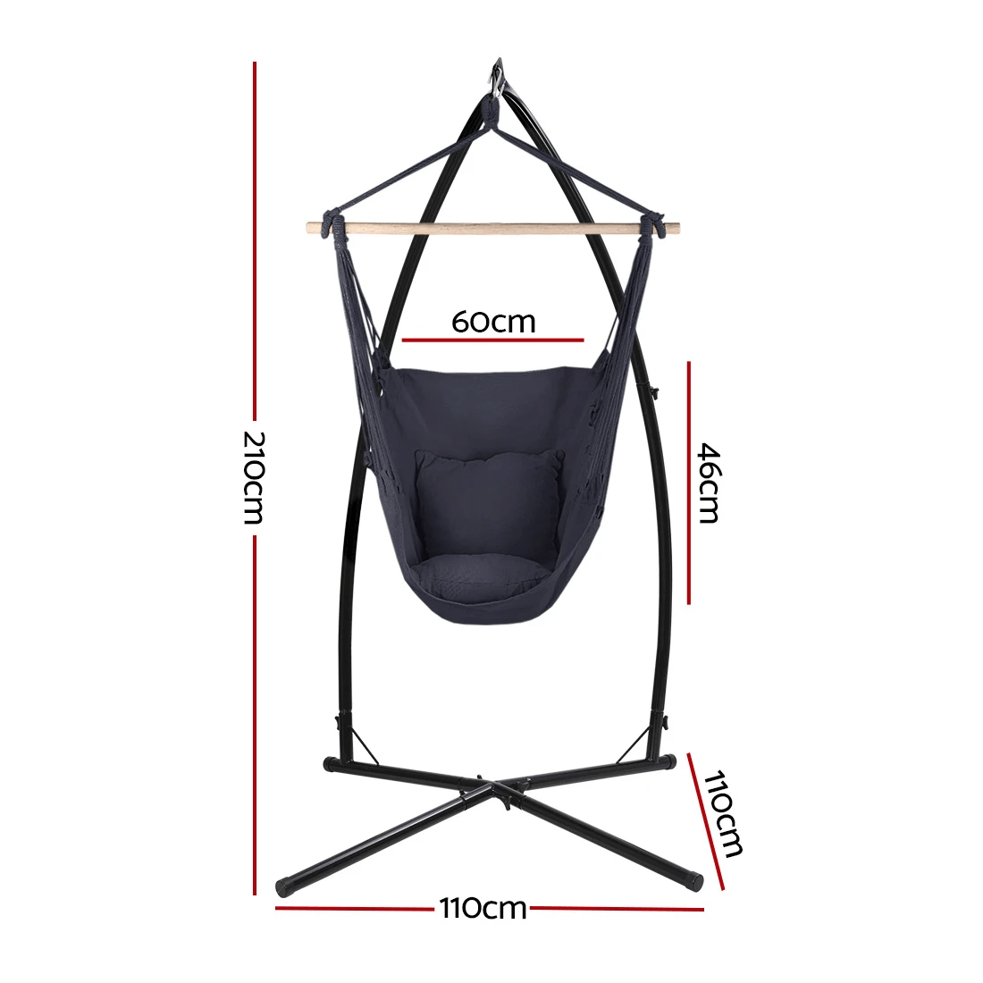 2 Gardeon Hammock Chair Outdoor Camping Hanging with Steel Stand - Multi, 2 of 6