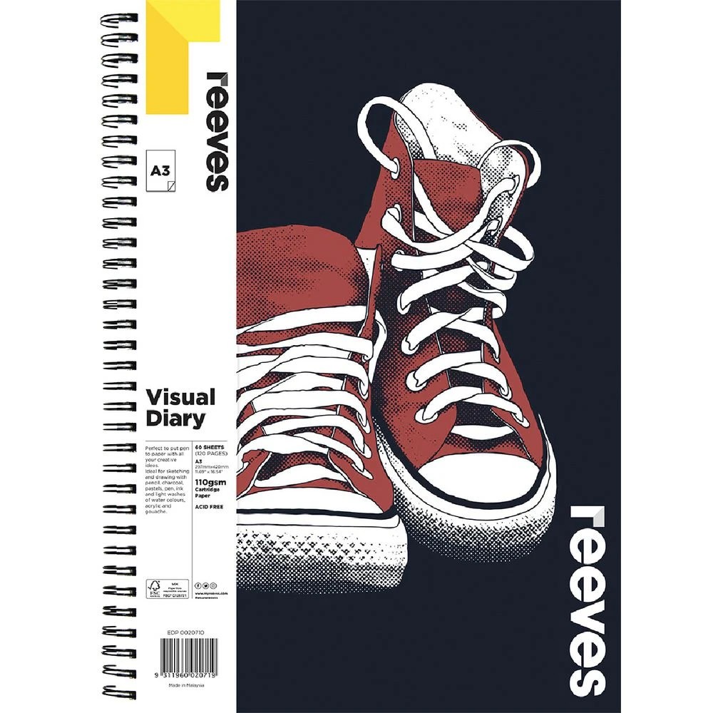 1 Reeves A3 Visual Art Diary 110gsm 60 Sheets Sneaker, 1 of 1