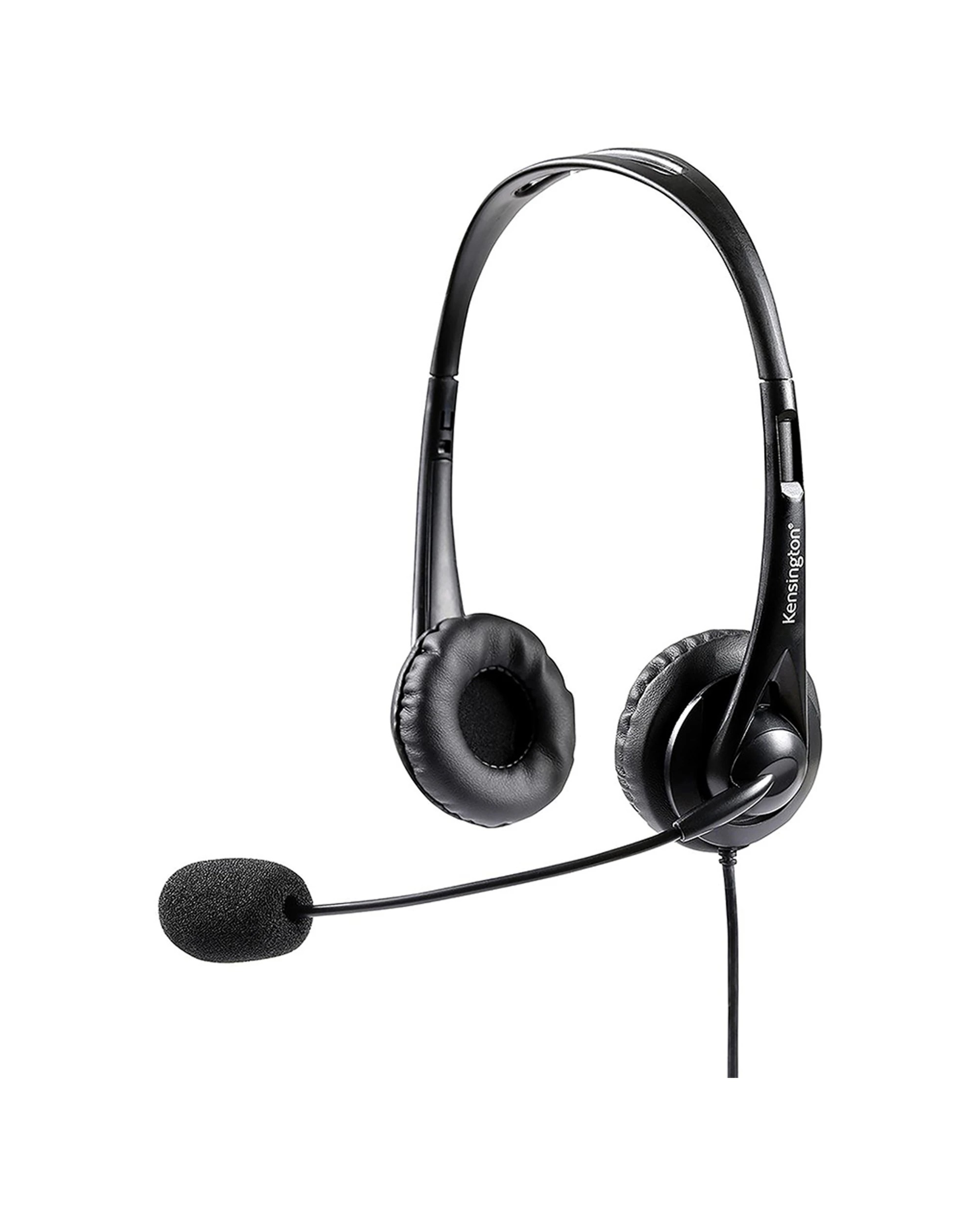 1 Kensington Headset Noise Cancelling Headphones Office Headset USB Headset - Black, 1 of 3