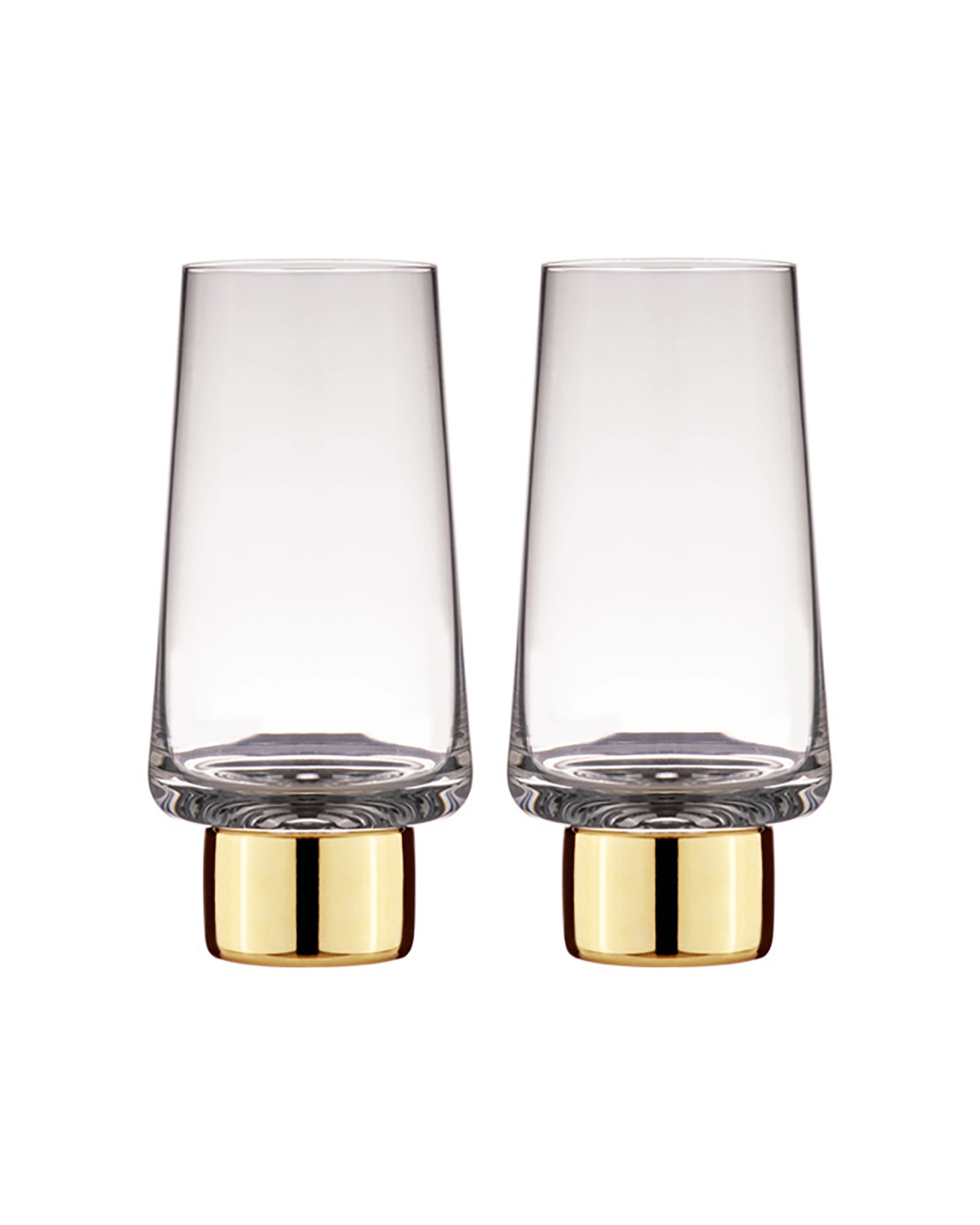 1 Ladelle 2PK Aurora Highball Tumbler Glass Set 350ml - Gold, 1 of 1