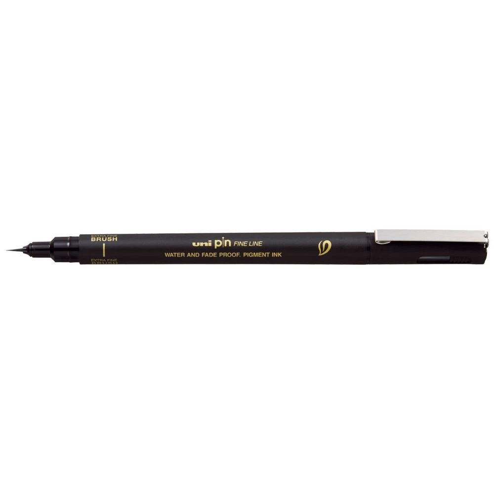 1 Uni Pin Fineliner Ultra Fine Brush Tip Black, 1 of 3