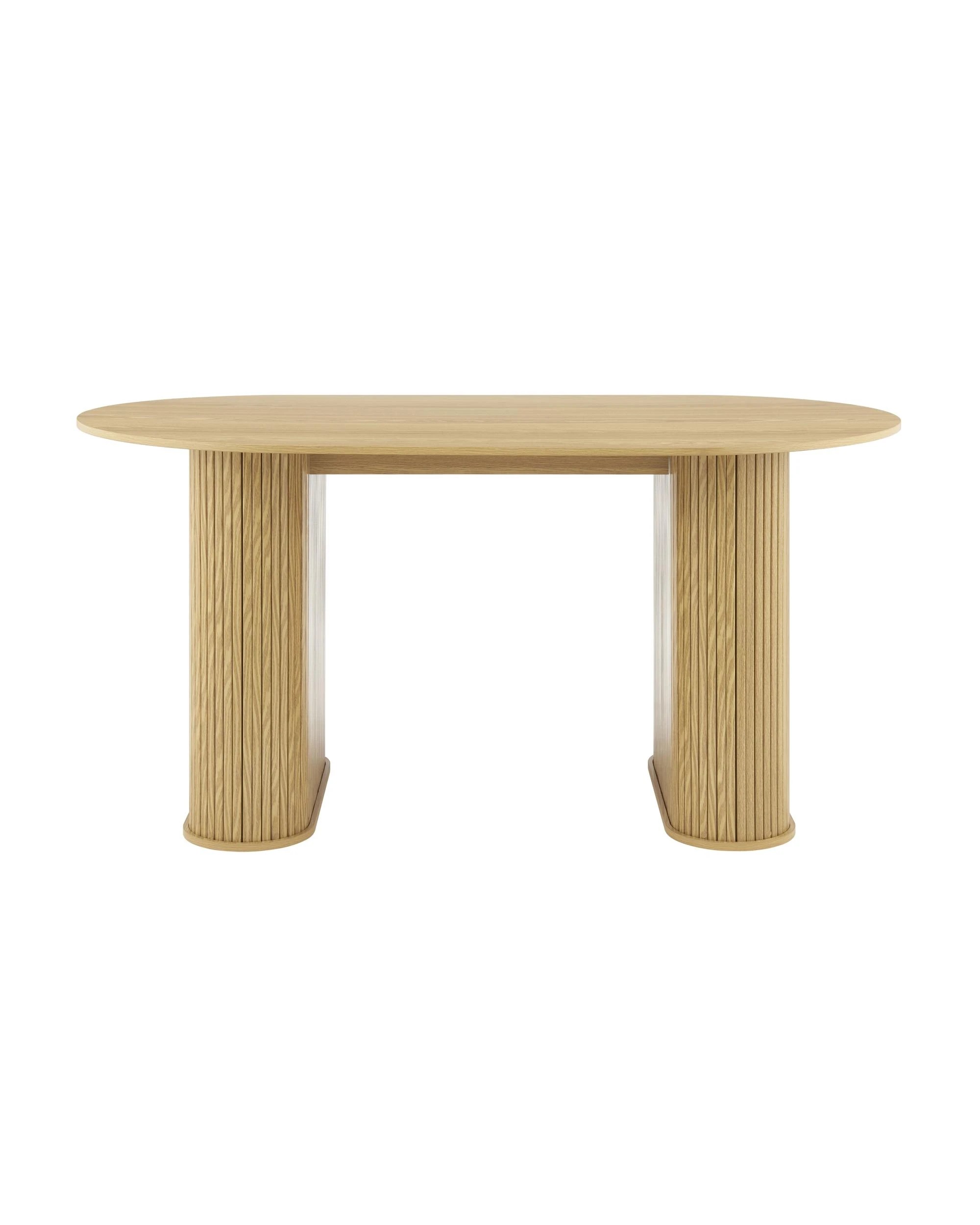 3 Kodu Oval Dining Table Oval 160cm Slat Detail Base - Natural, 3 of 7