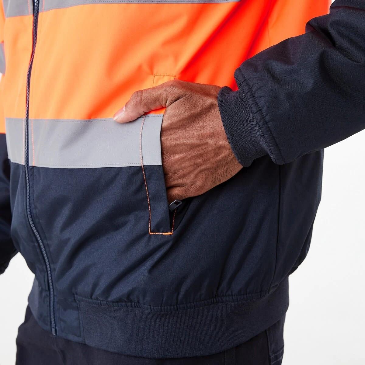 7 Hi-Visibility Reflective Padded Bomber Jacket Orange, 7 of 8