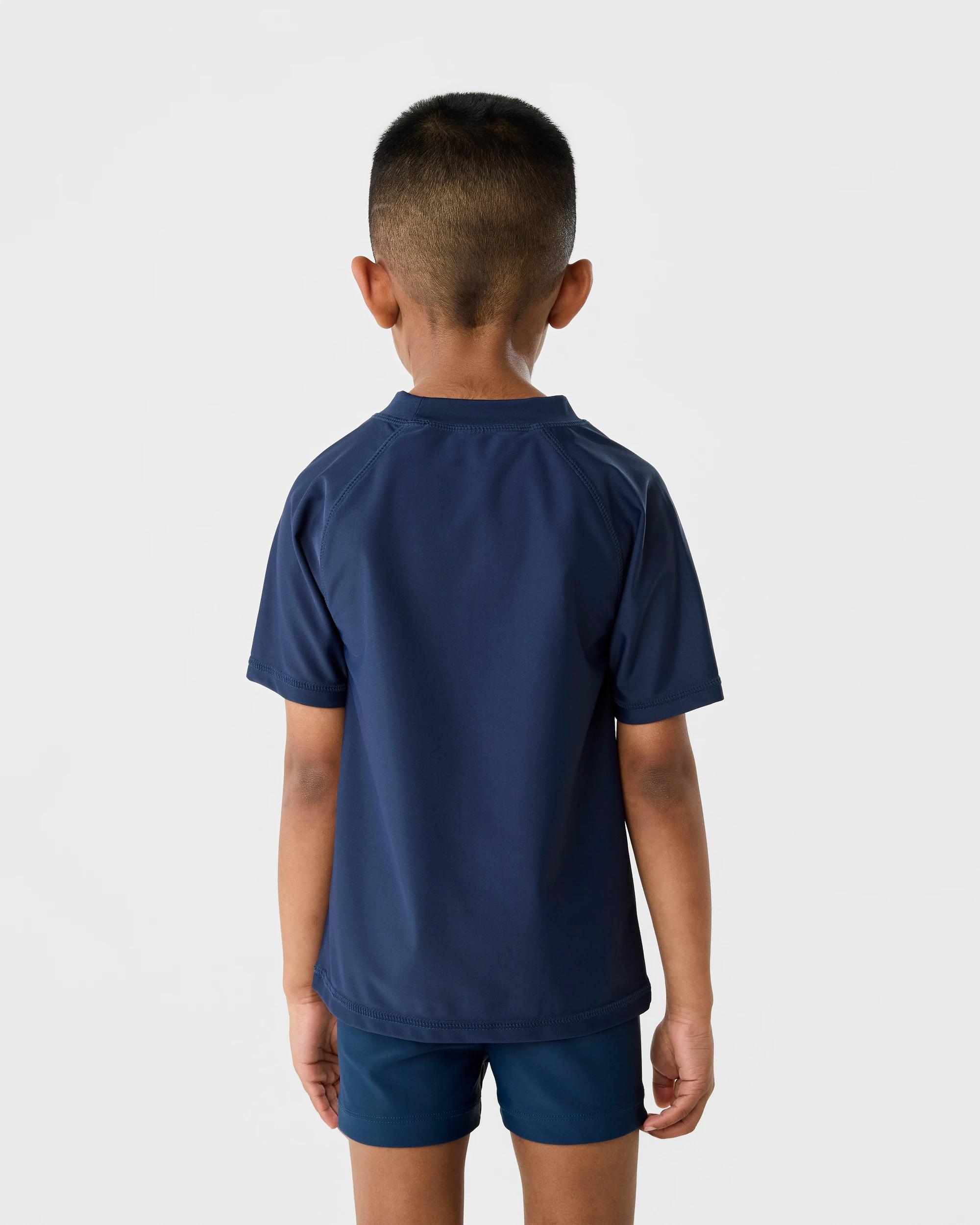 2 Short Sleeve Rash Vest Dress Navy, 2 of 6