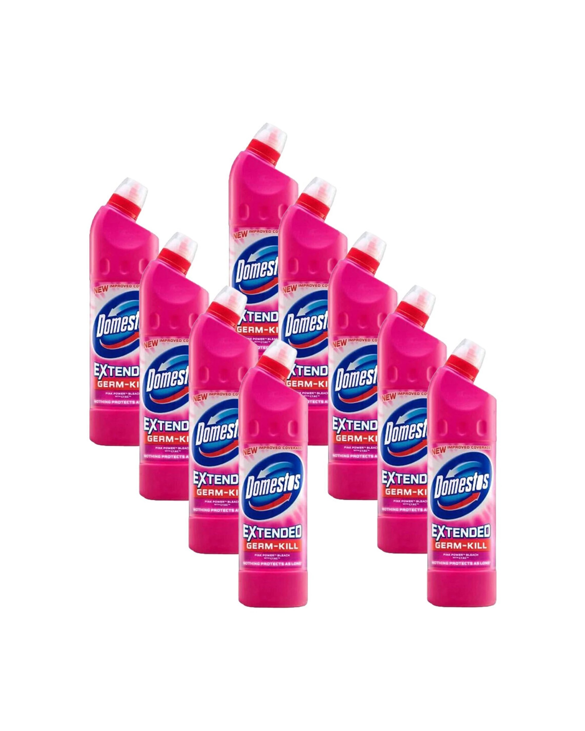 1 Domestos 9PK Power Thick Bleach Disinfectant Cleaner 750ml - Pink, 1 of 2