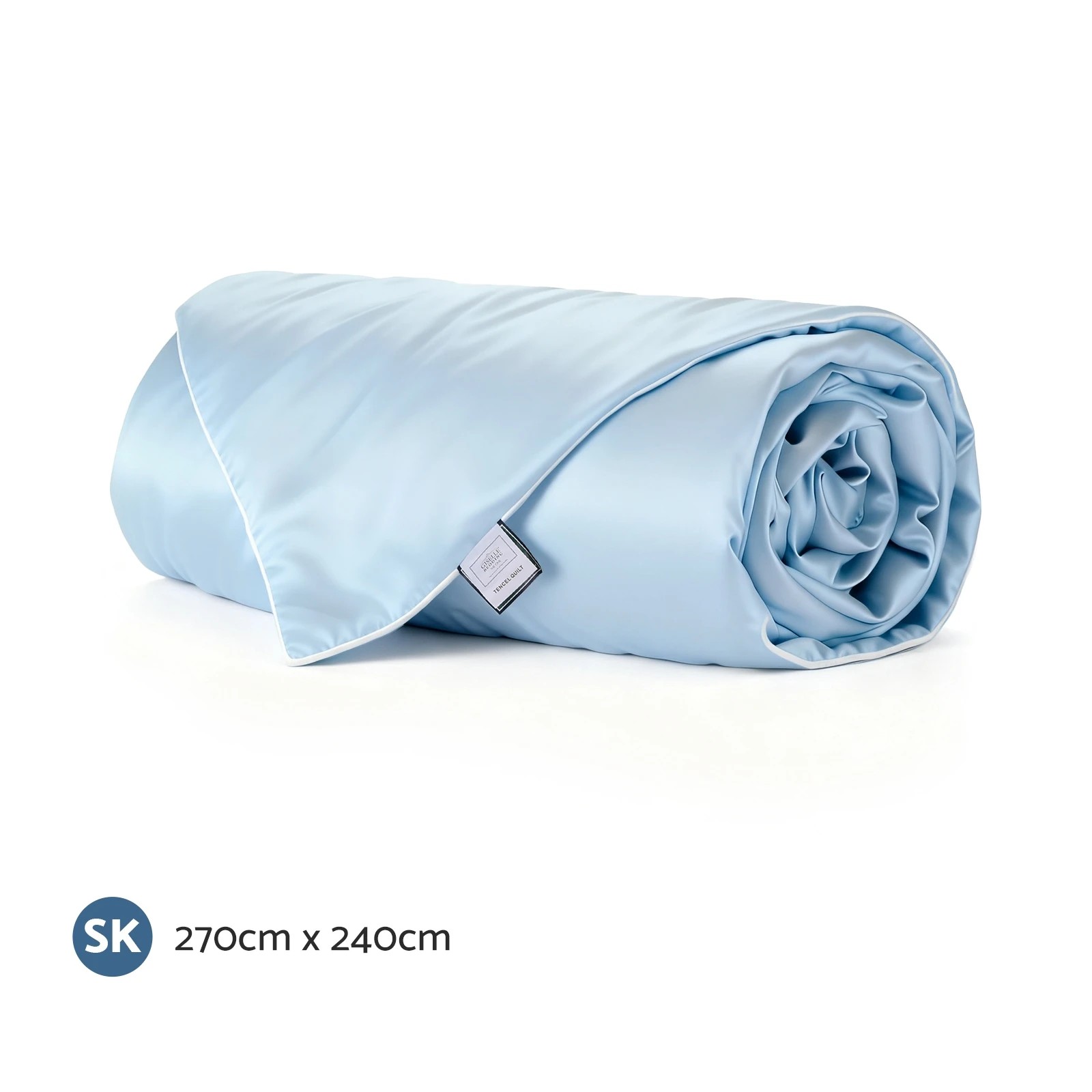 2 Giselle Tencel Quilt 200GSM Summer Quilts Comforter Doona Light Weight Soft Throw Blanket Super King - Blue, 2 of 9