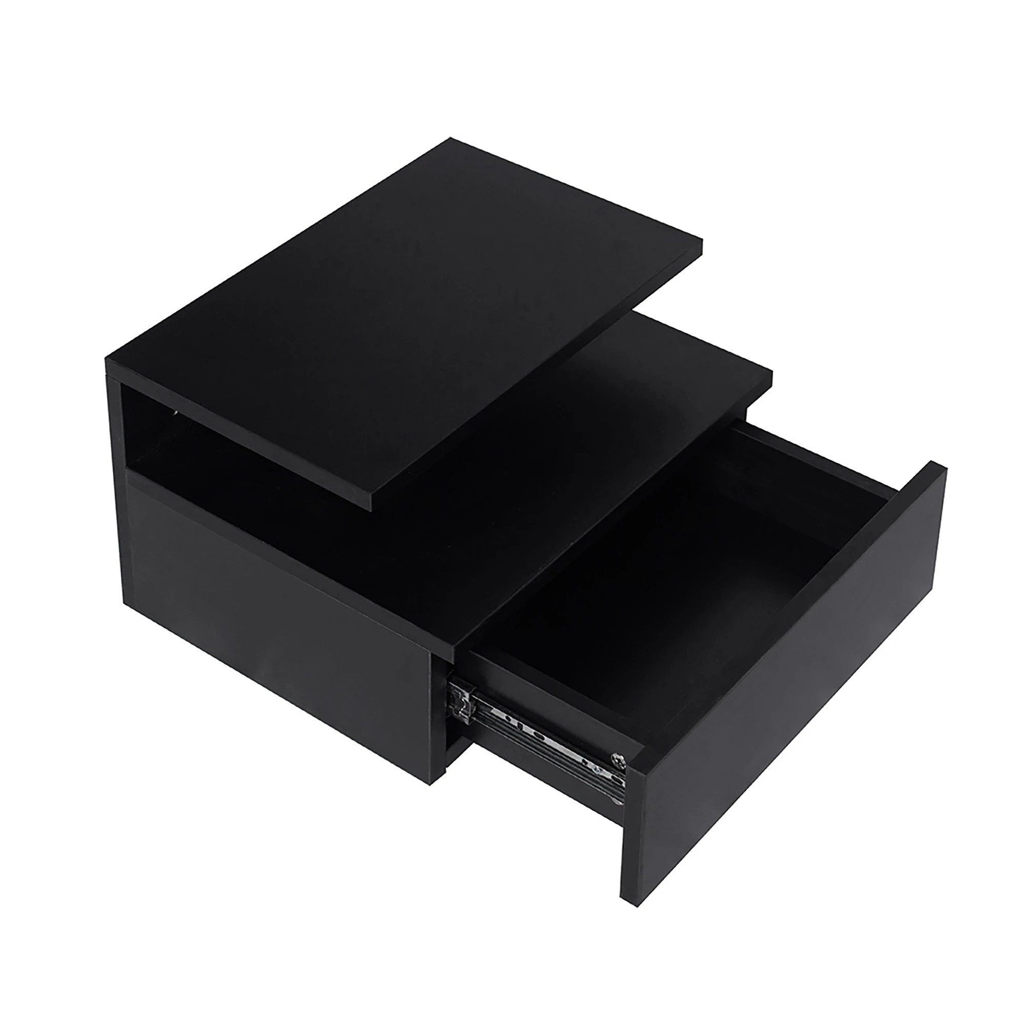2 Levede 2x Floating Nightstand - Black, 2 of 4