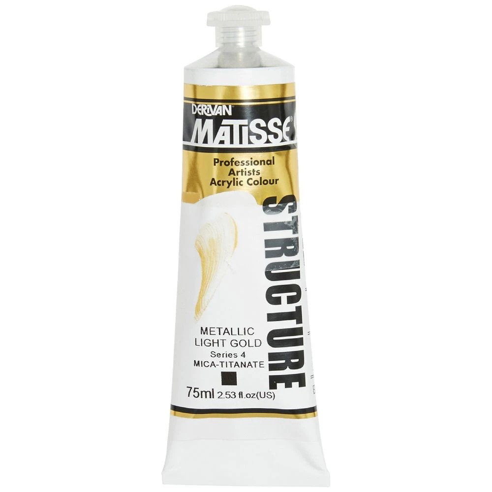 1 Derivan Matisse Structure Paint 75mL Light Gold S4, 1 of 2