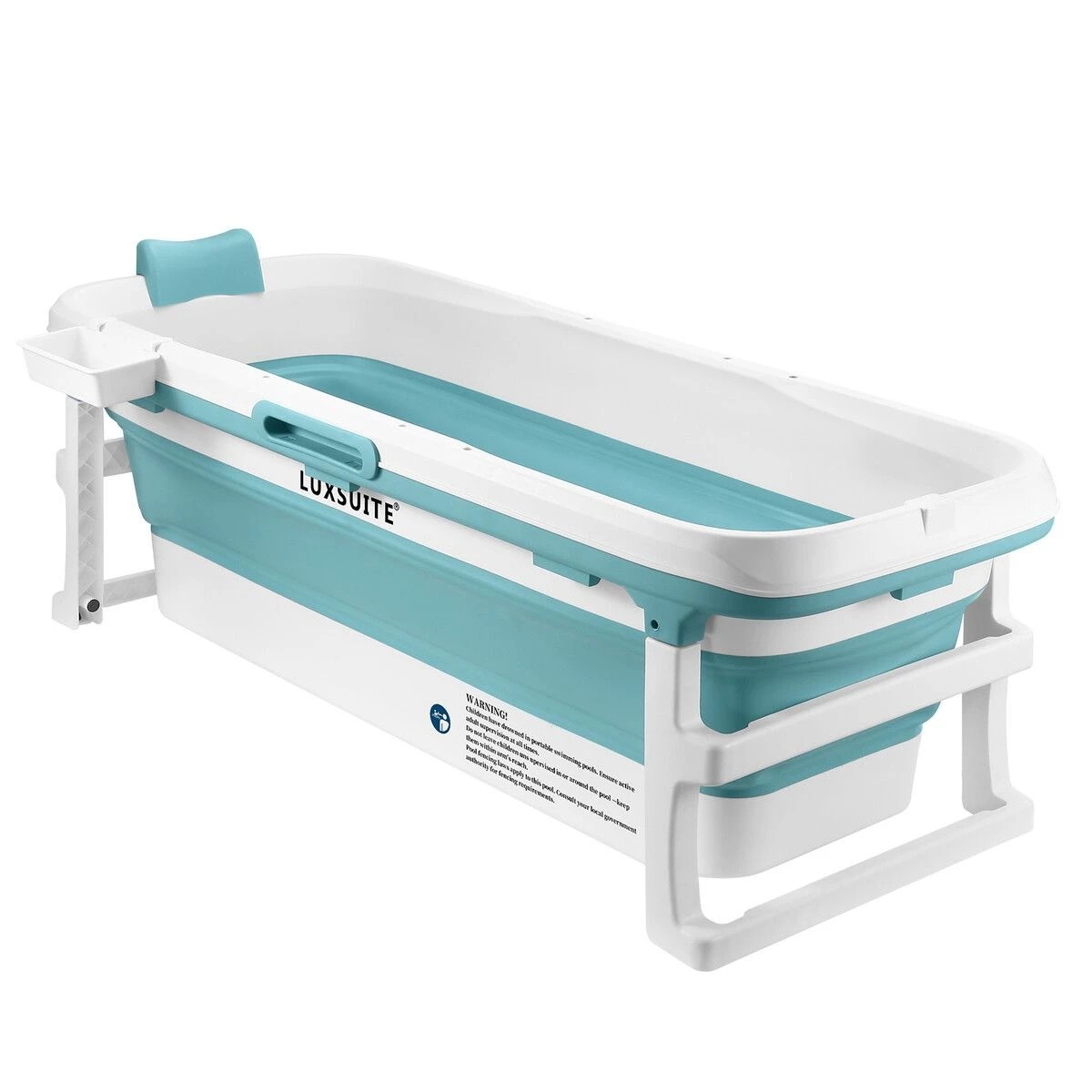 2 LUXSUITE Large Bath Tub Soaking Water Bathtub Spa Shower Foldable Portable Bathroom Freestanding Collapsible Modern Baby, 2 of 10