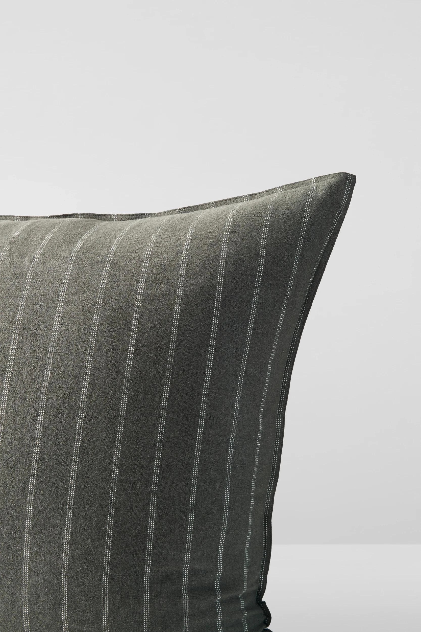 7 Target Adelle Stripe Linen/Cotton European Pillowcase - Queen Bed - Green, 7 of 8