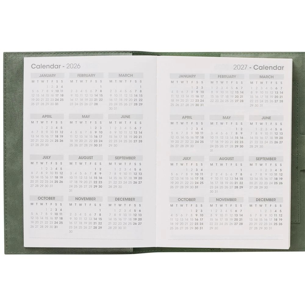 4 Otto A5 Day to Page Tri-Fold FY26/27 Diary Green, 4 of 6