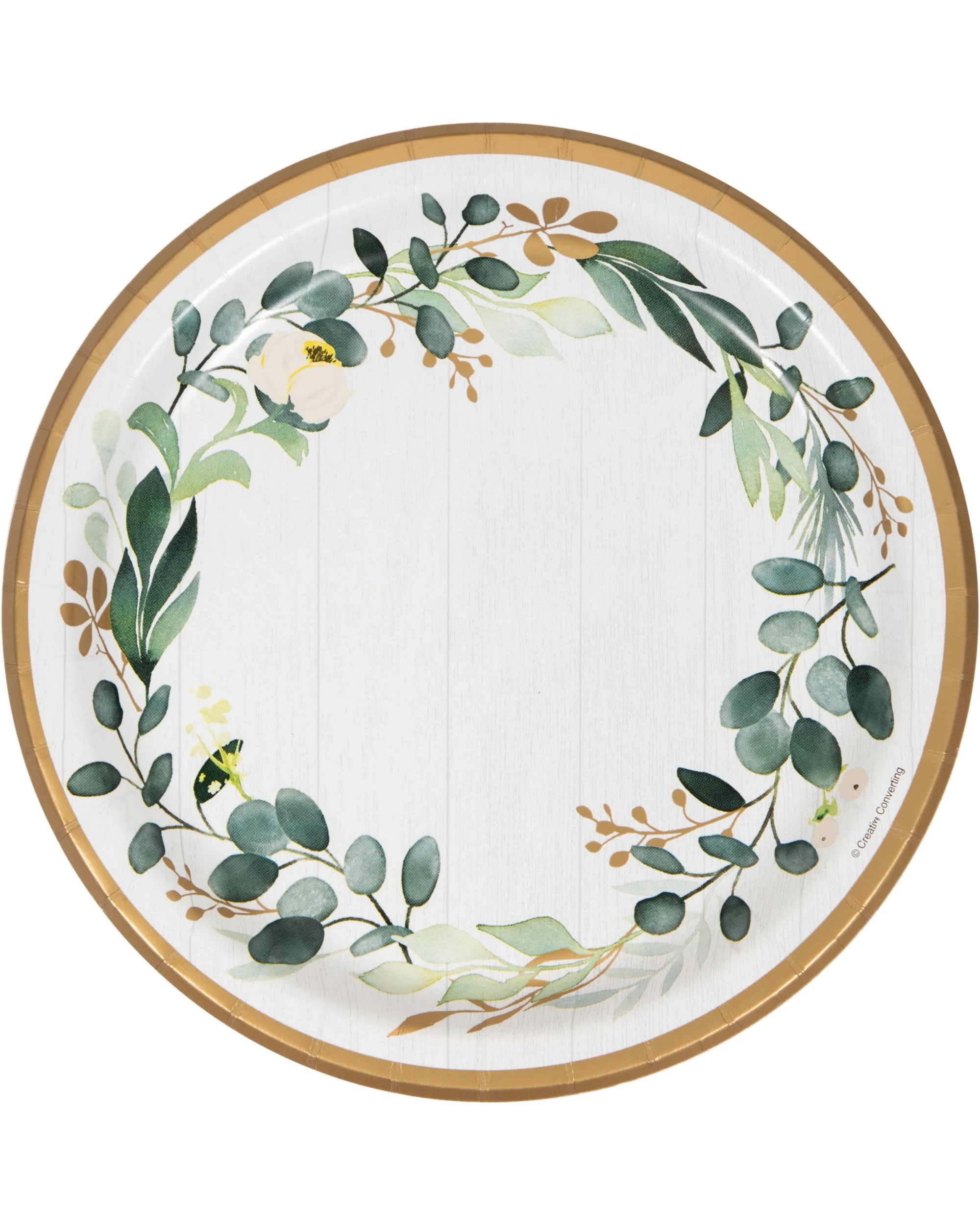 1 Creative Converting Eucalyptus Greens Large Paper Plates Pack of 8, 1 of 1