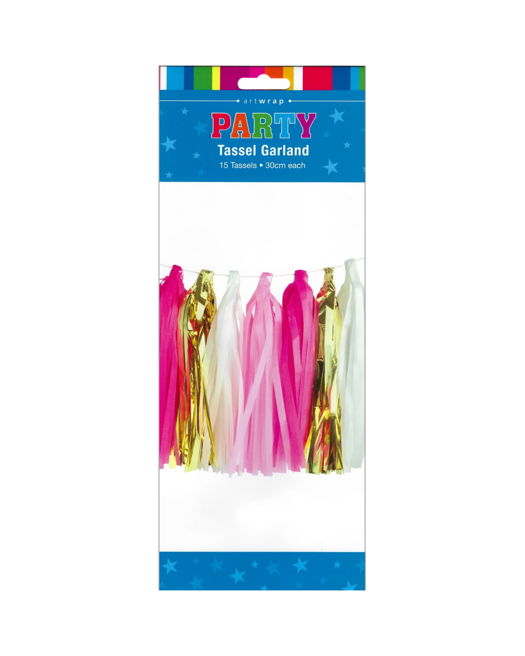 2 Artwrap Hot Pink, Light Pink, White & Gold Tassel Garland - Pink, White, Gold, 2 of 2