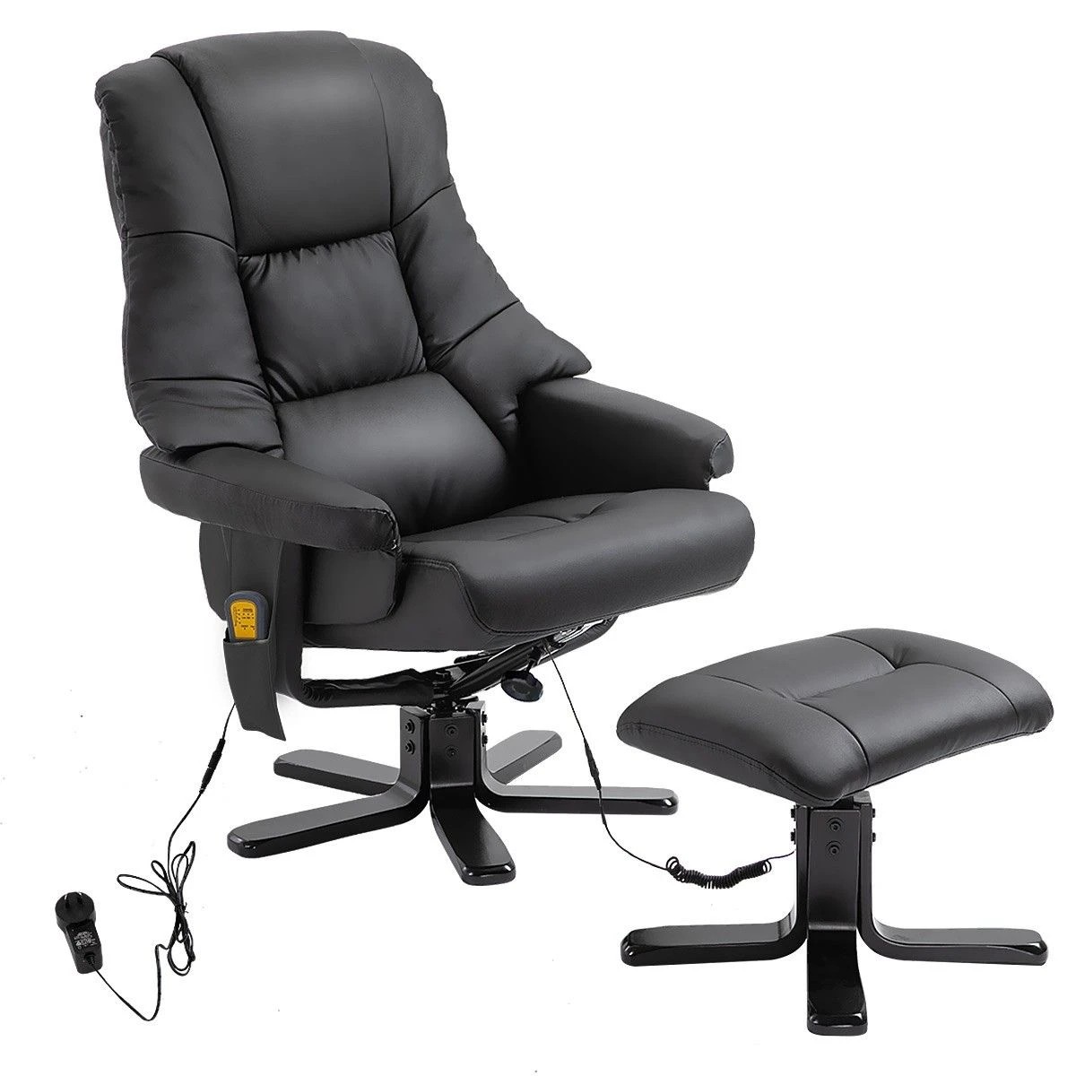 1 LUXDREAM Full Body Massage Recliner Chair 8-Point Heated Office Chair - Black - Black, 1 of 8