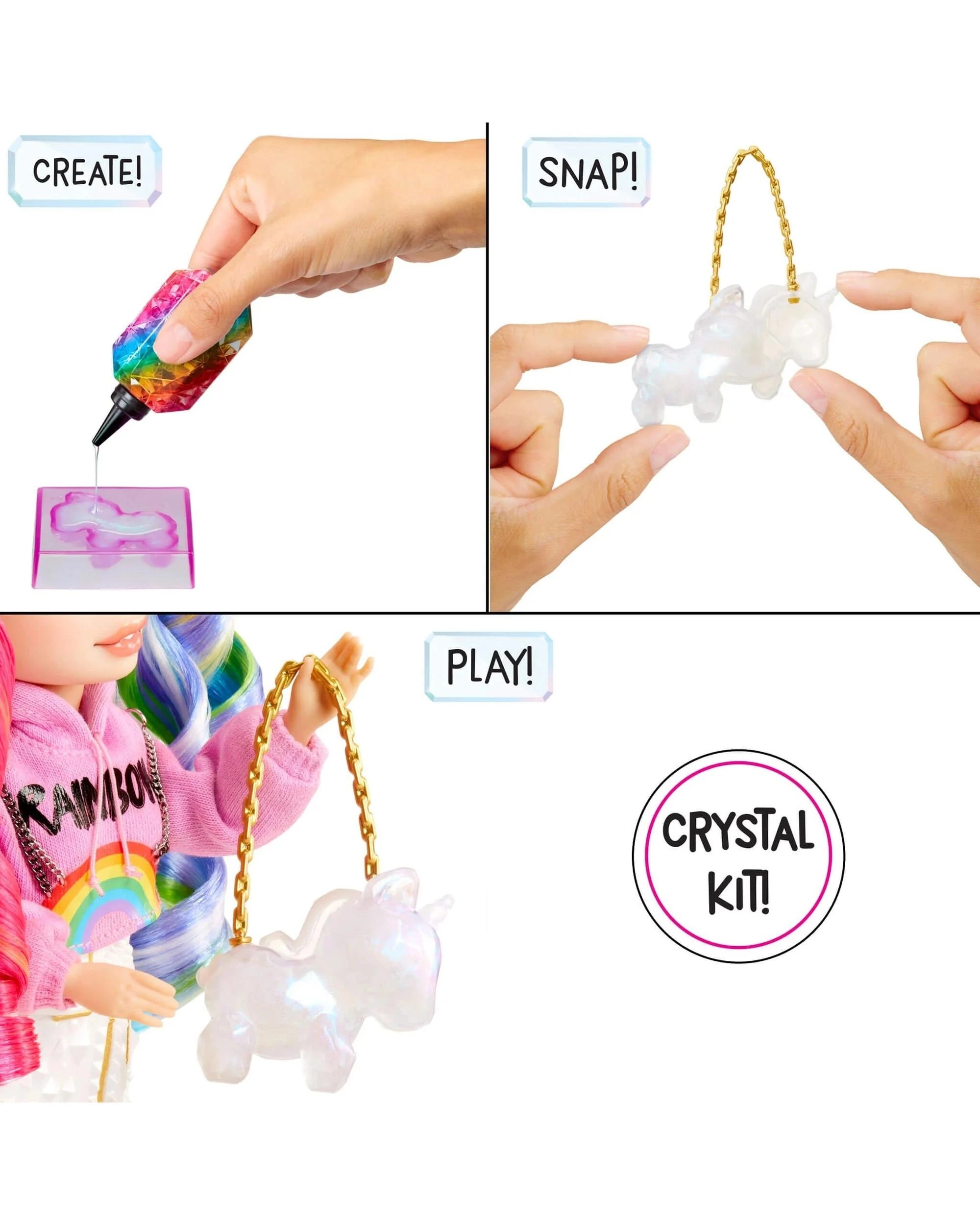 3 Rainbow High Creative Crystals Amaya Raine Fashion Doll - Multi, 3 of 6