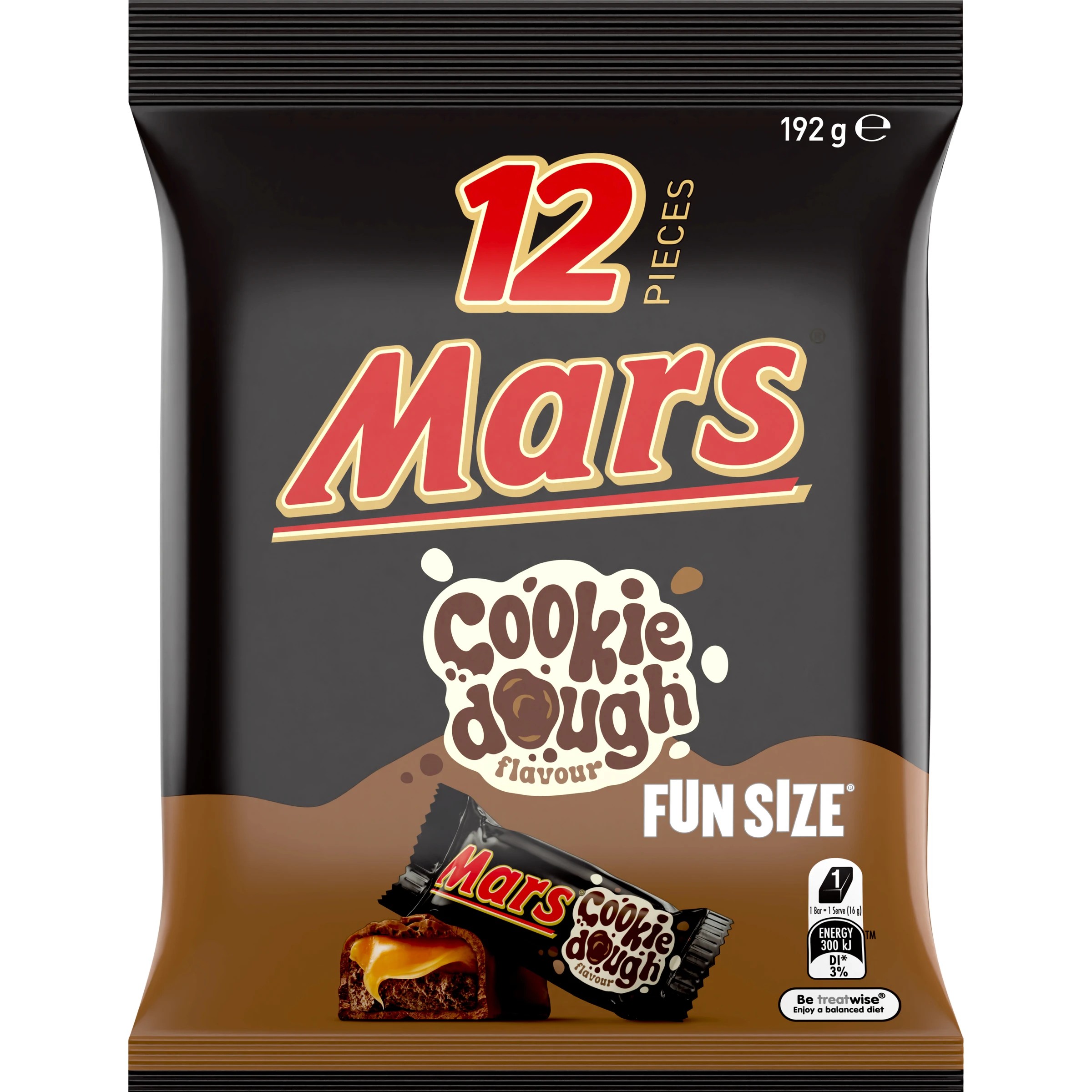 1 Mars 12 Piece Cookie Dough Flavour Fun Size Party Bag 192g, 1 of 5