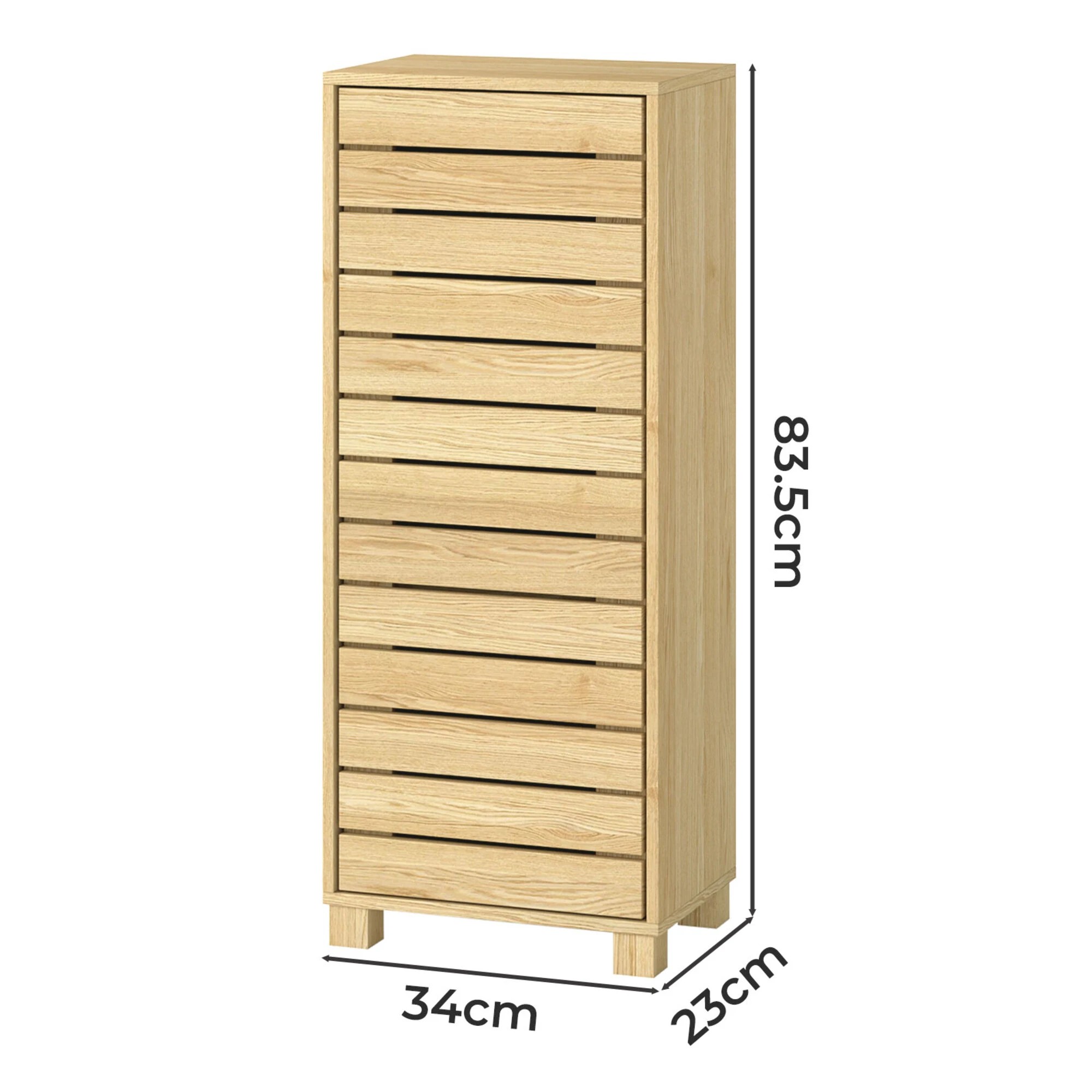 3 Levede Bathroom Storage Cabinet Handleless Wood Floor Shelf Unit Cupboard Oak, 3 of 9