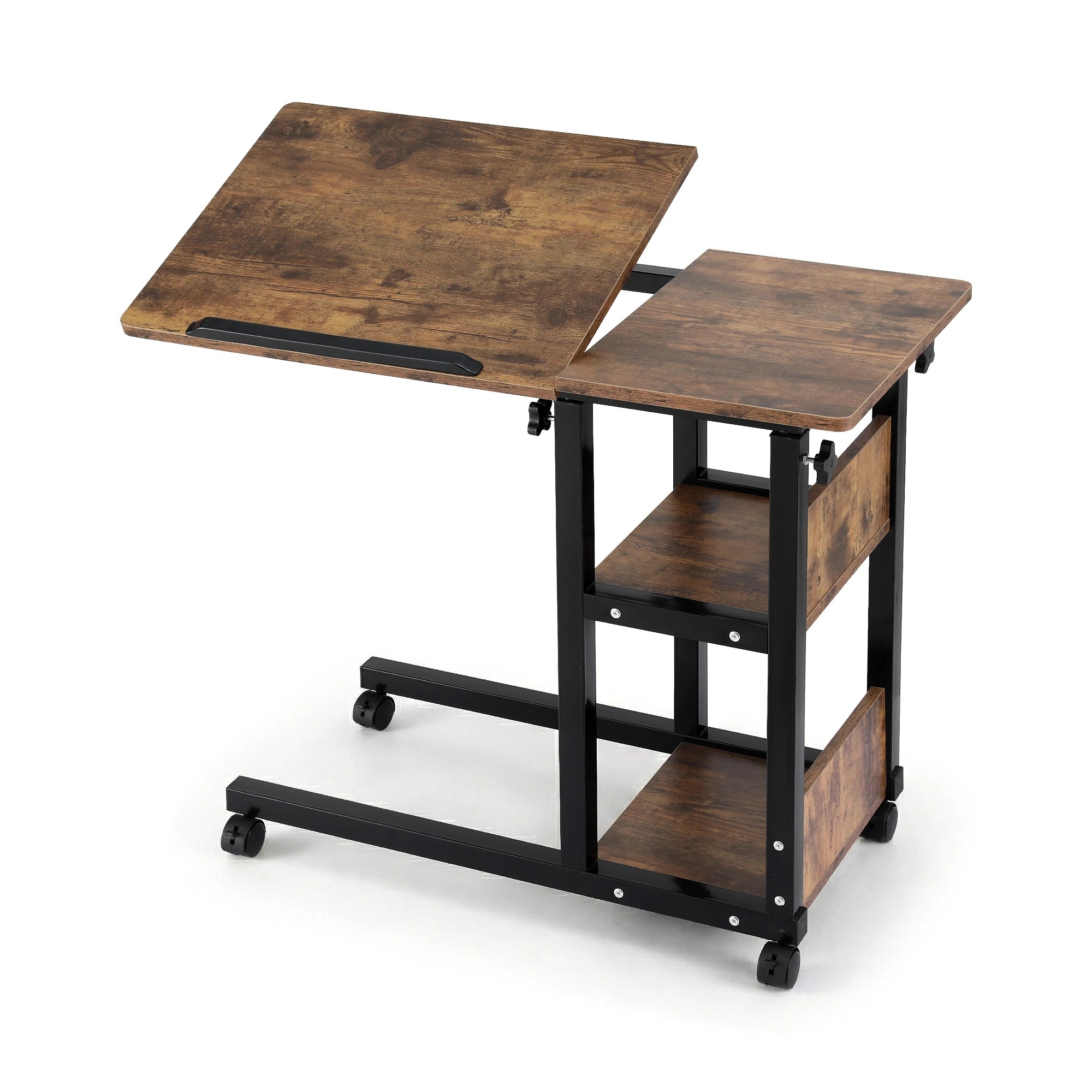 1 Artiss 3 Tier Adjustable Laptop Desk Tiltable Mobile Side Table - Multi, 1 of 3