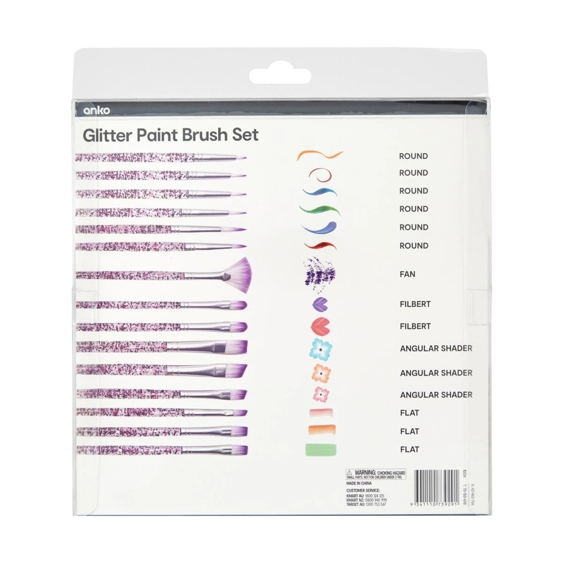 3 15 Piece Glitter Paint Brush Set, 3 of 3