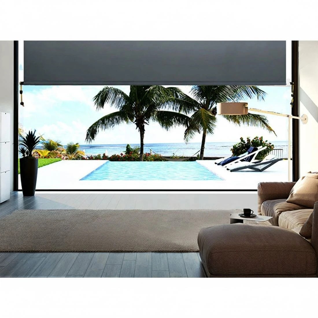 4 Instahut Outdoor Blinds out Roll Down Awning Window Shade 2.4X2.5M - Grey, 4 of 6