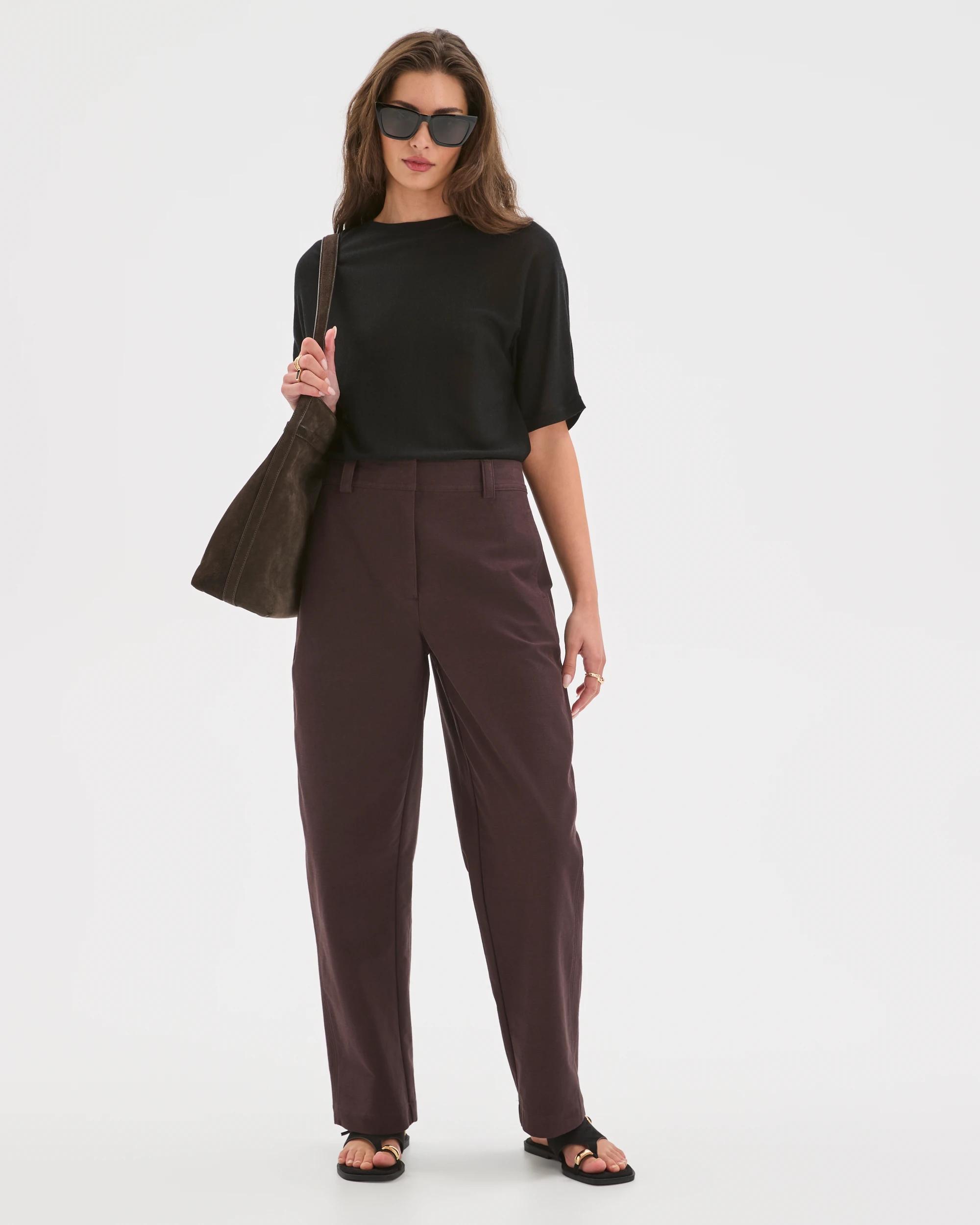 2 Target Petites Petites Forward Seam Pants CHOCOLATE PLUM, 2 of 6