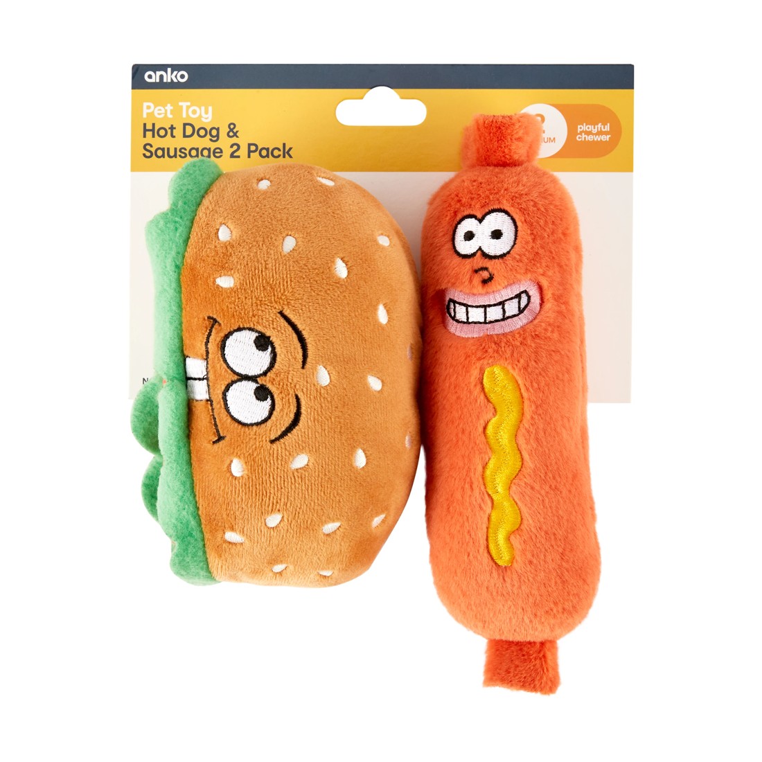 3 2 Pack Hot Dog and Sausage Chew Pet Toy, 3 of 3