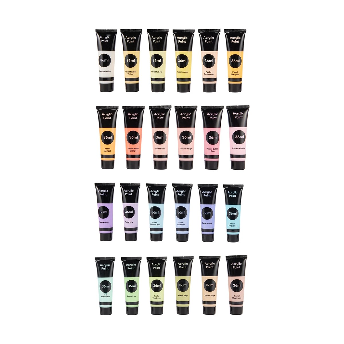 2 24 Pack Acrylic Paint Set - Pastel Colours, 2 of 9