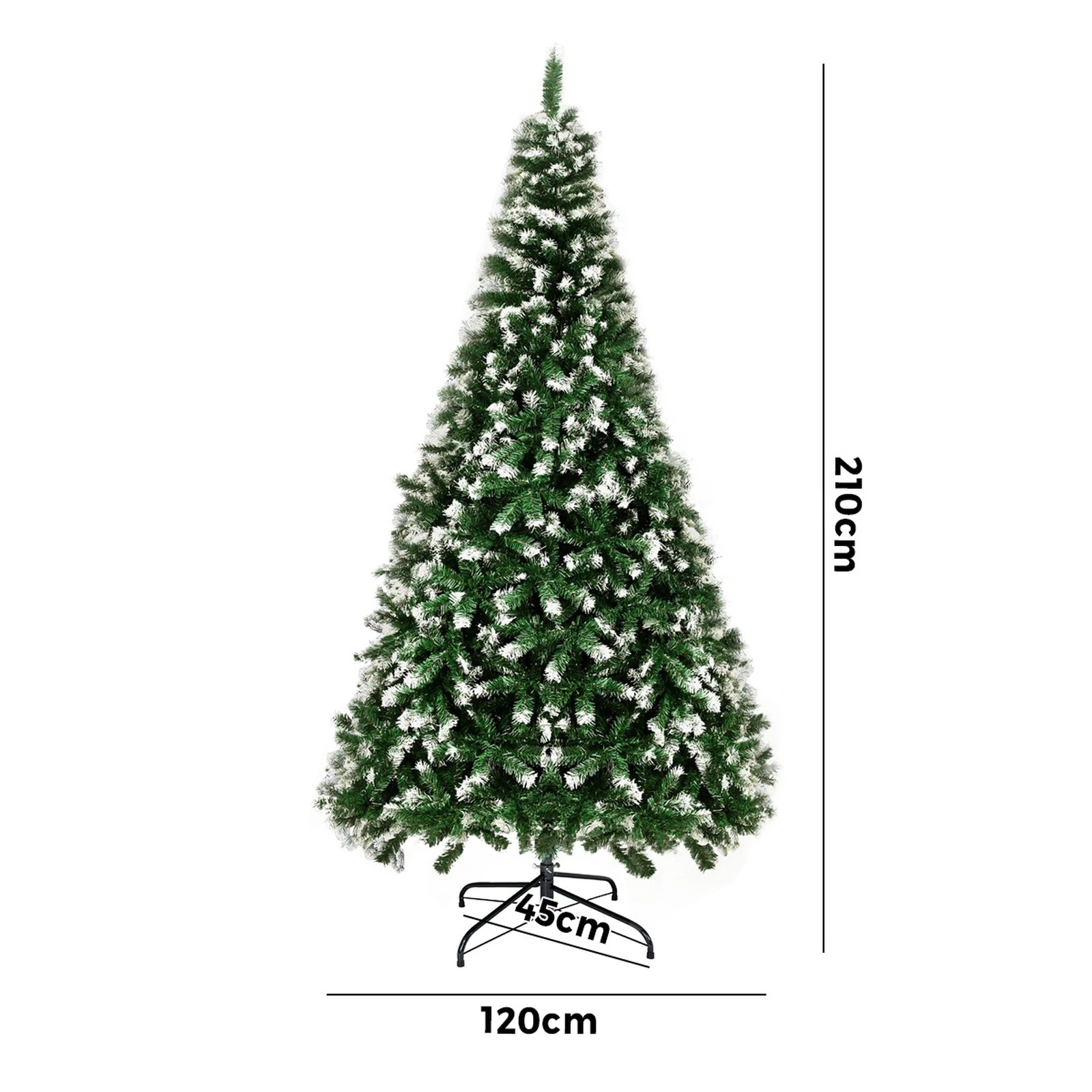 8 Tinseltown Christmas Tree 2.1M 7FT Xmas Trees Snowy Decorations 1050 Tips - Green, 8 of 8
