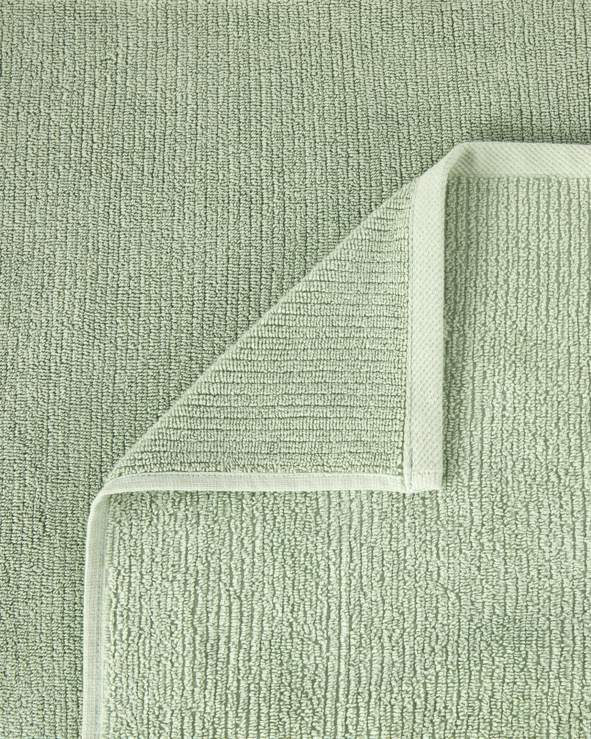 2 Ribbed Cotton Bath Sheet - Green, 2 of 5