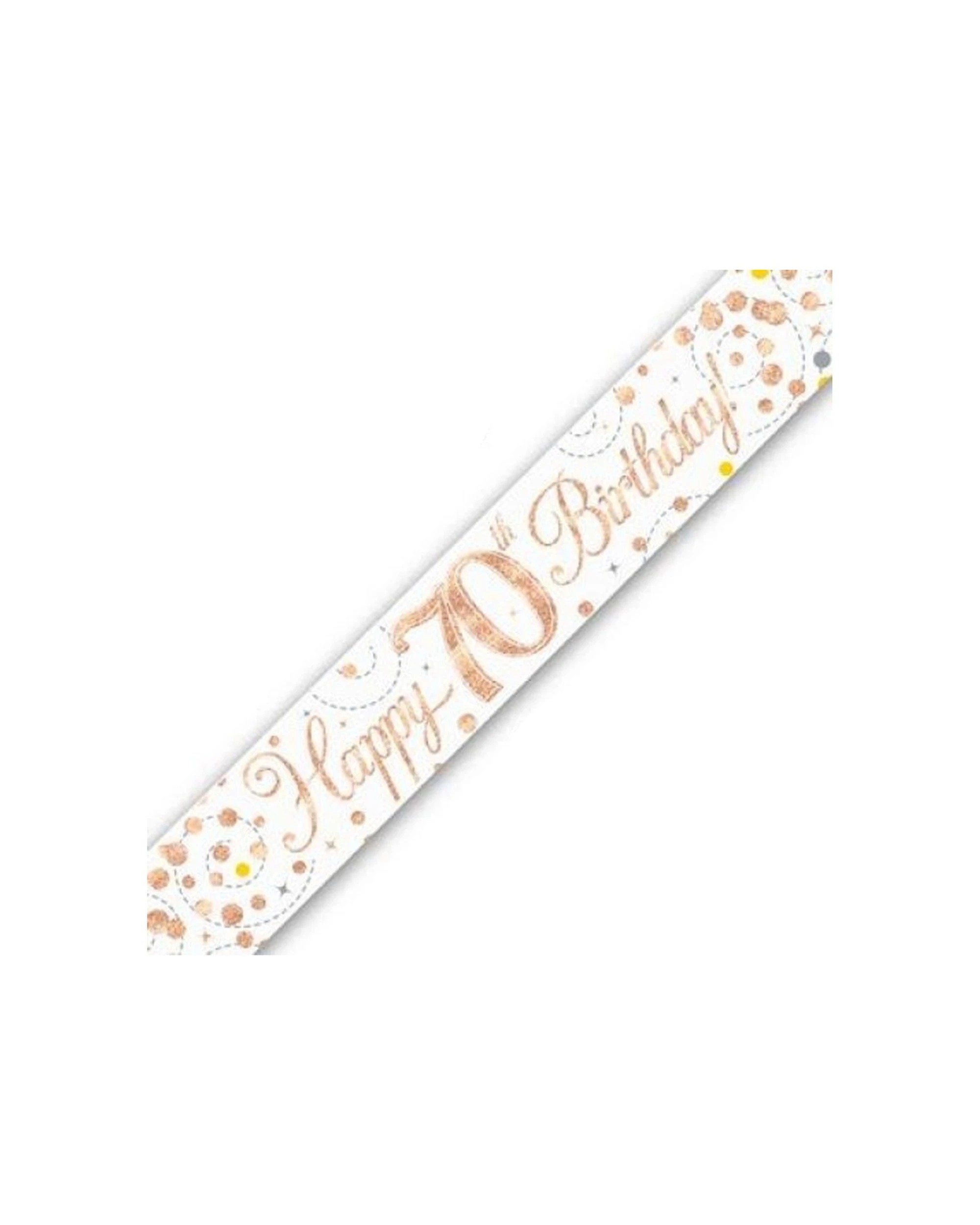 1 Alpen Sparkling Fizz Banner Decoration 70th Birthday 2.7m Rose - Gold, 1 of 1