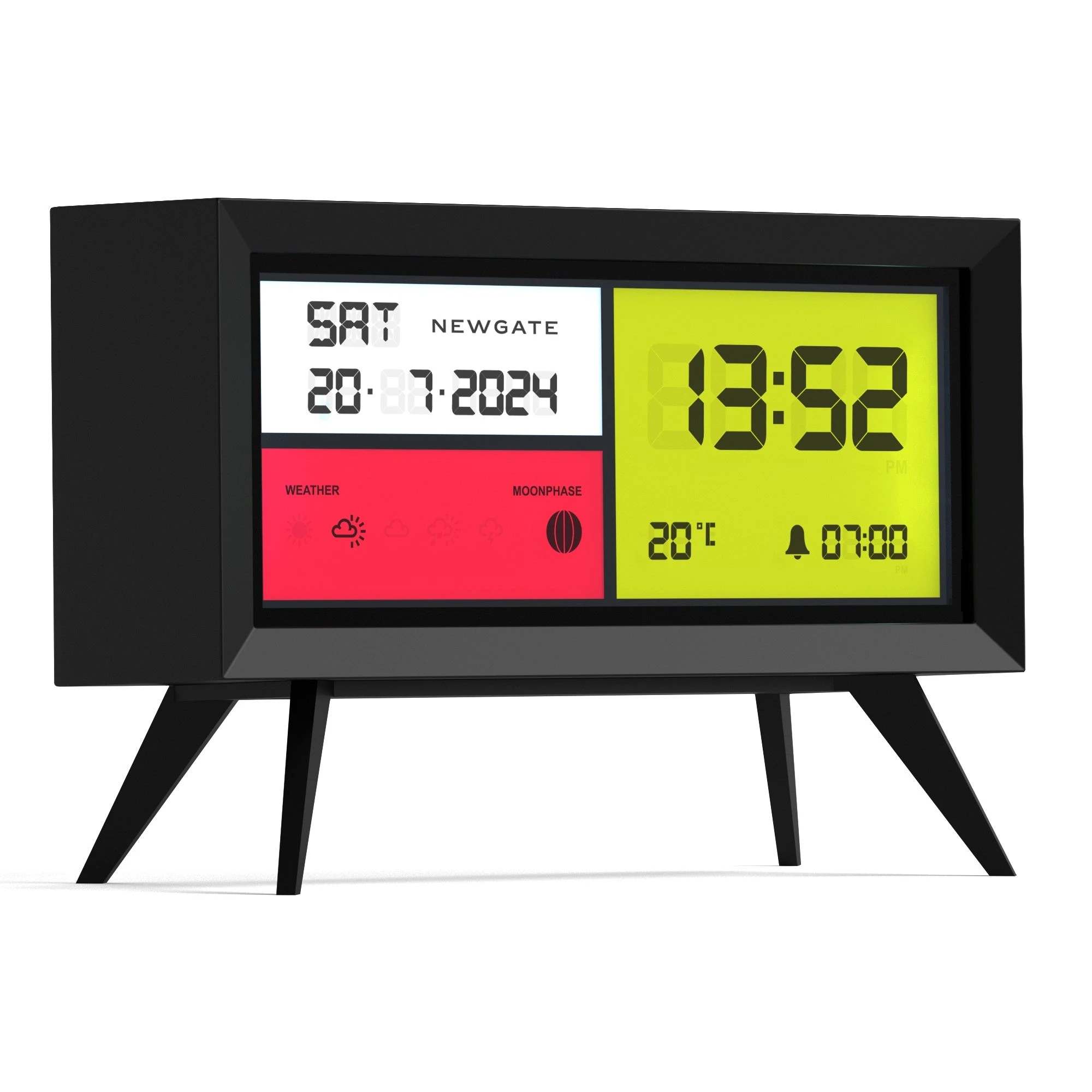 2 Newgate Spectronoma Lcd Alarm Clock - Black, 2 of 6