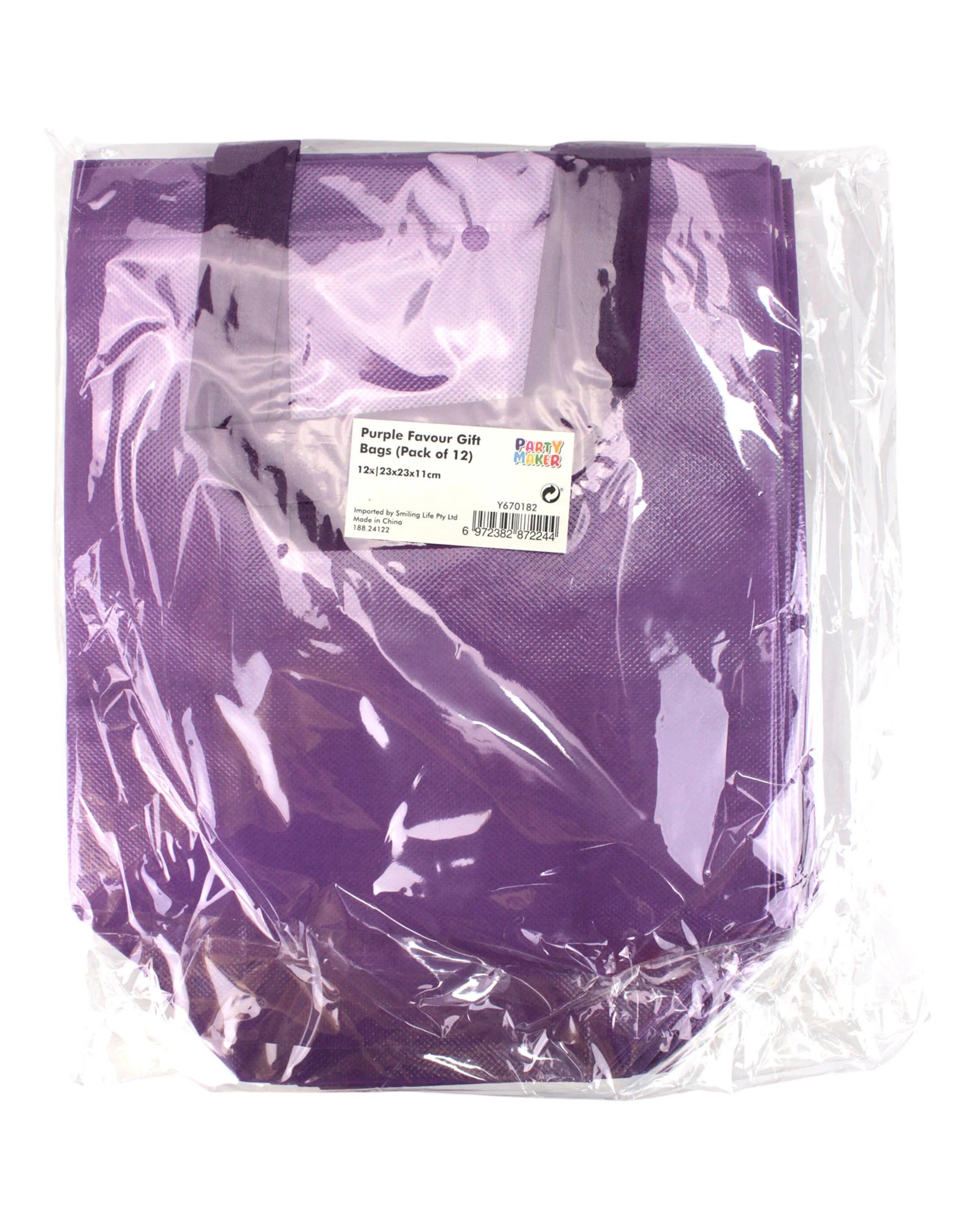 3 Party Maker Party Tote Bags Pack of 12 - Purple, 3 of 3