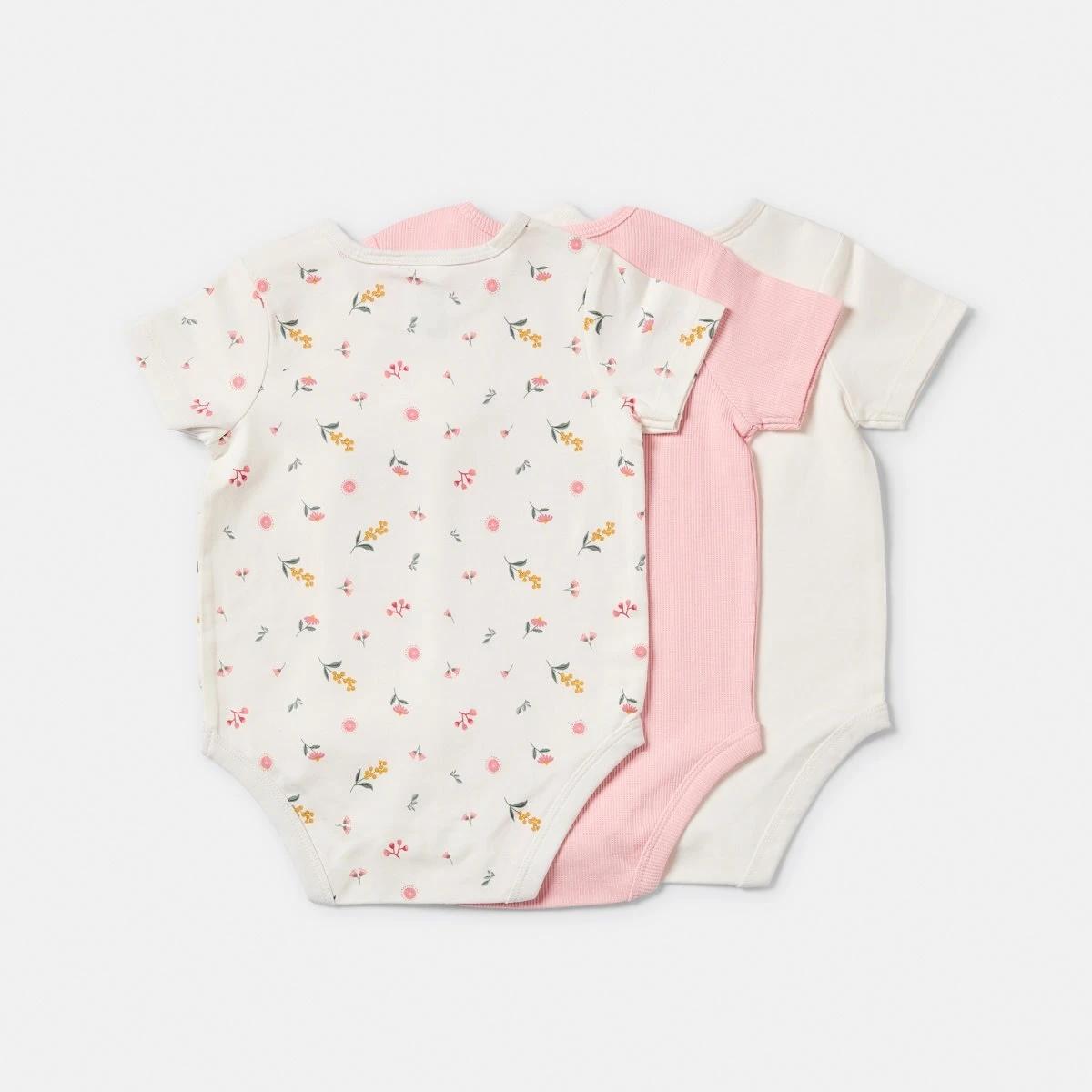 2 3 Pack Short Sleeve Print Bodysuits NATIVE FLORAL, 2 of 8