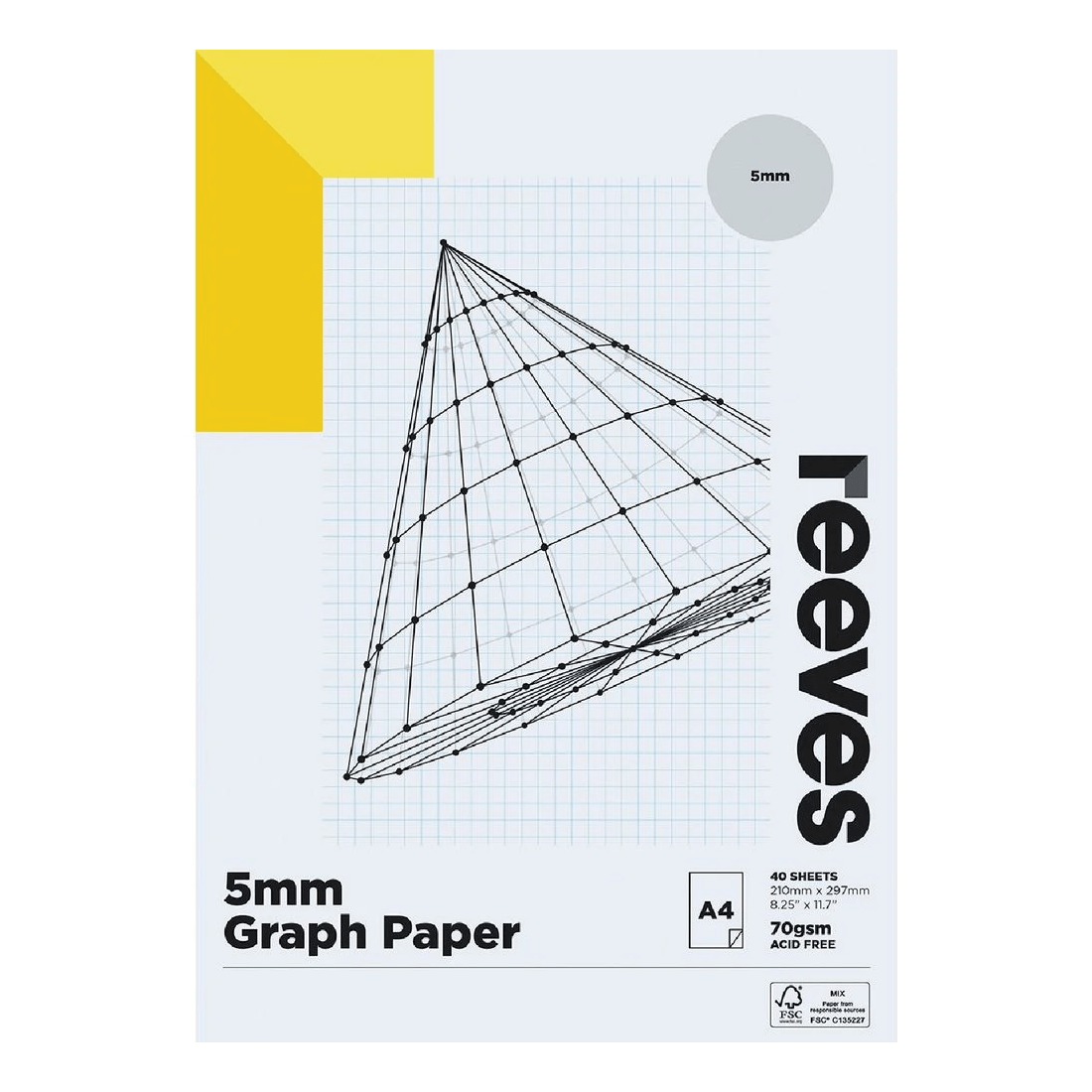 1 Reeves 5mm Graph Pad 70gsm 40 Sheets A4, 1 of 1