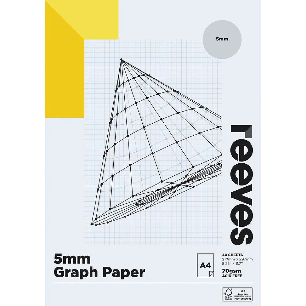 1 Reeves 5mm Graph Pad 70gsm 40 Sheets A4, 1 of 1