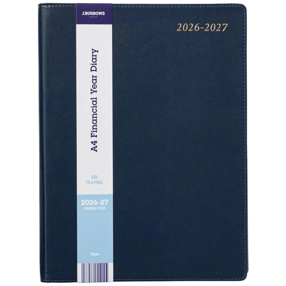 1 J.Burrows A4 Day to Page Executive FY26/27 Diary Navy, 1 of 7