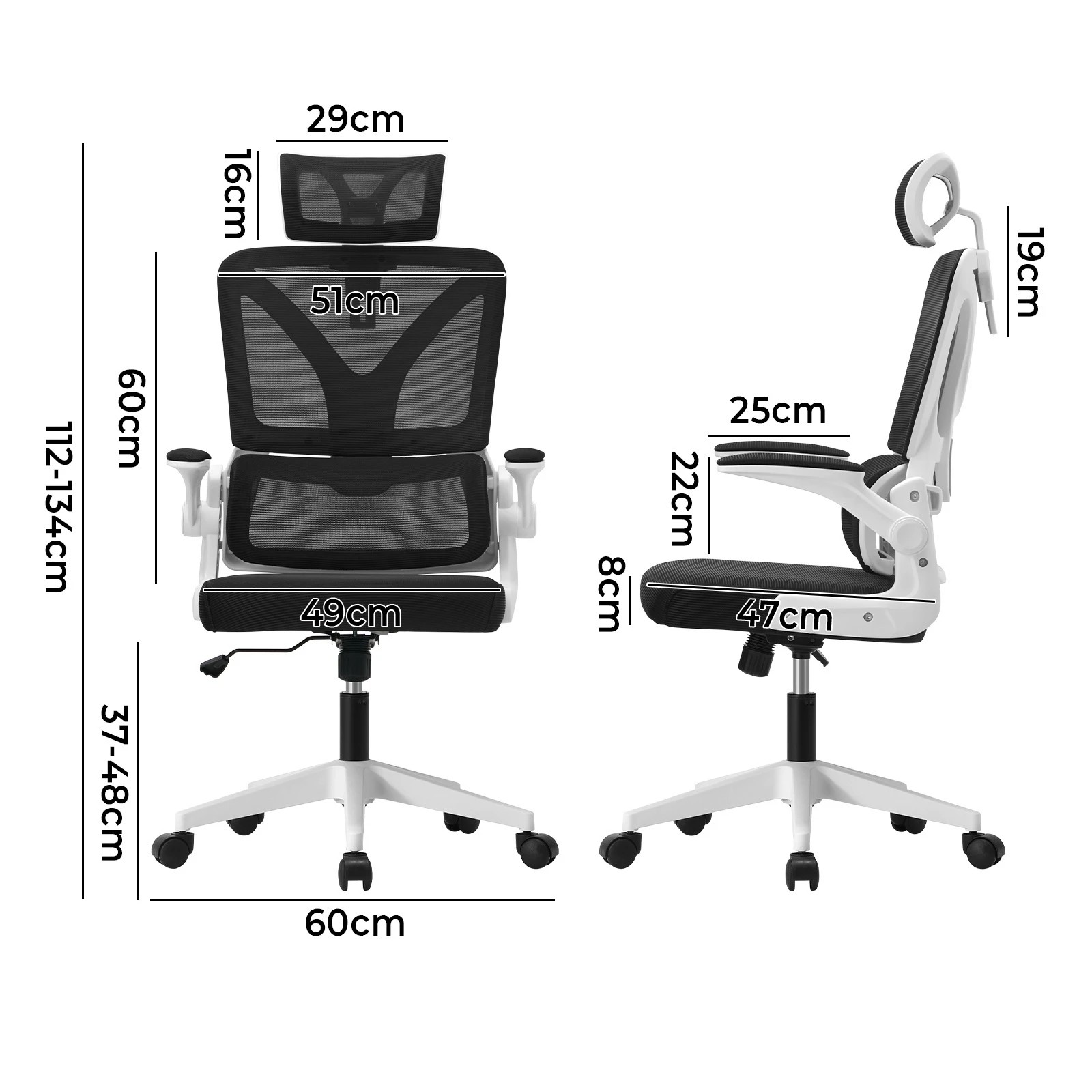 4 Oikiture Mesh Office Chair D-shape
 - Multi, 4 of 10