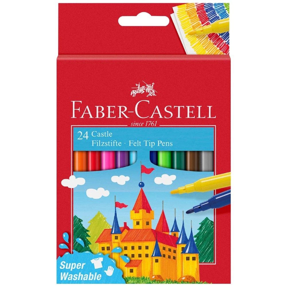 1 Faber-Castell Felt Tip Colour Markers Assorted 24 Pack, 1 of 5