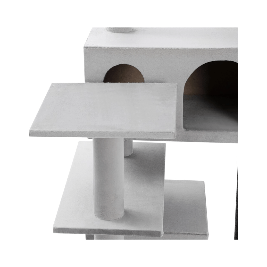 4 Paws & Claws Catsby 134cm Hamilton Cat House Scratch Post Tower Furniture - Grey, 4 of 9