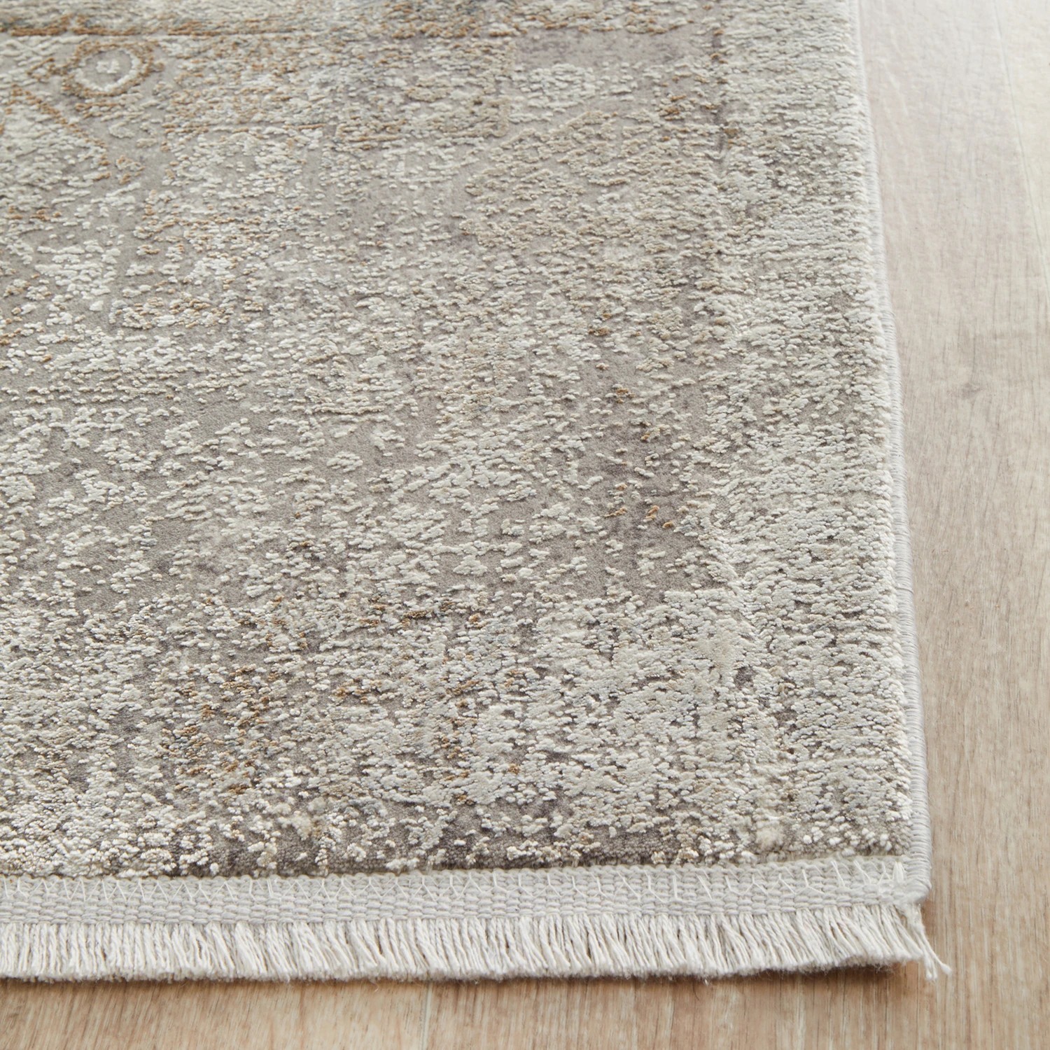 6 Common Ground Rugs Glimmers 110 400x80cm Runner - Large Bamboo Silk Rug - Grey, 6 of 9