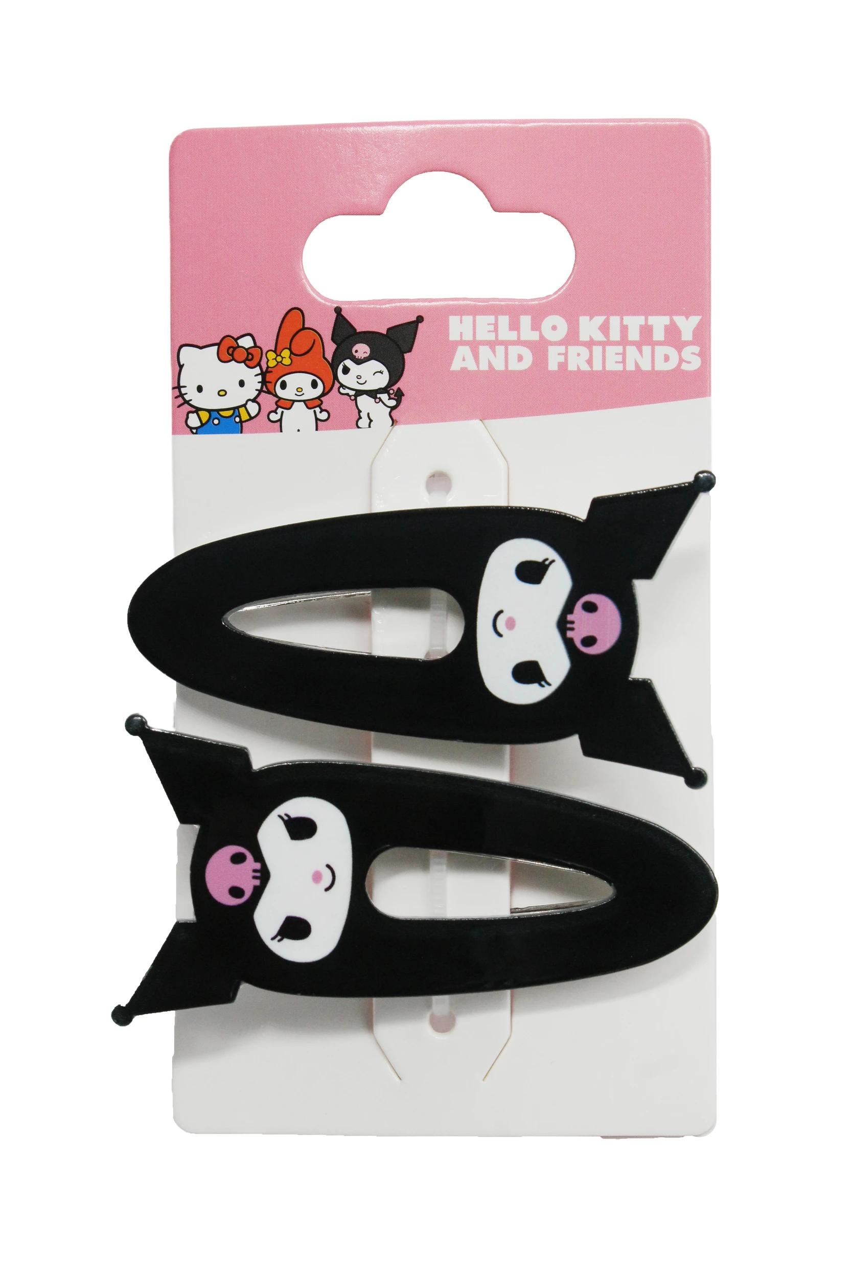 1 Hello Kitty and Friends License 2 Pack Black Snap Hair Clips Kuromi, 1 of 2