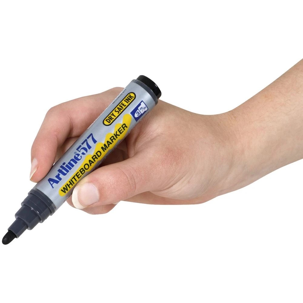 3 Artline 577 Whiteboard Markers Bullet Black 2 Pack, 3 of 3