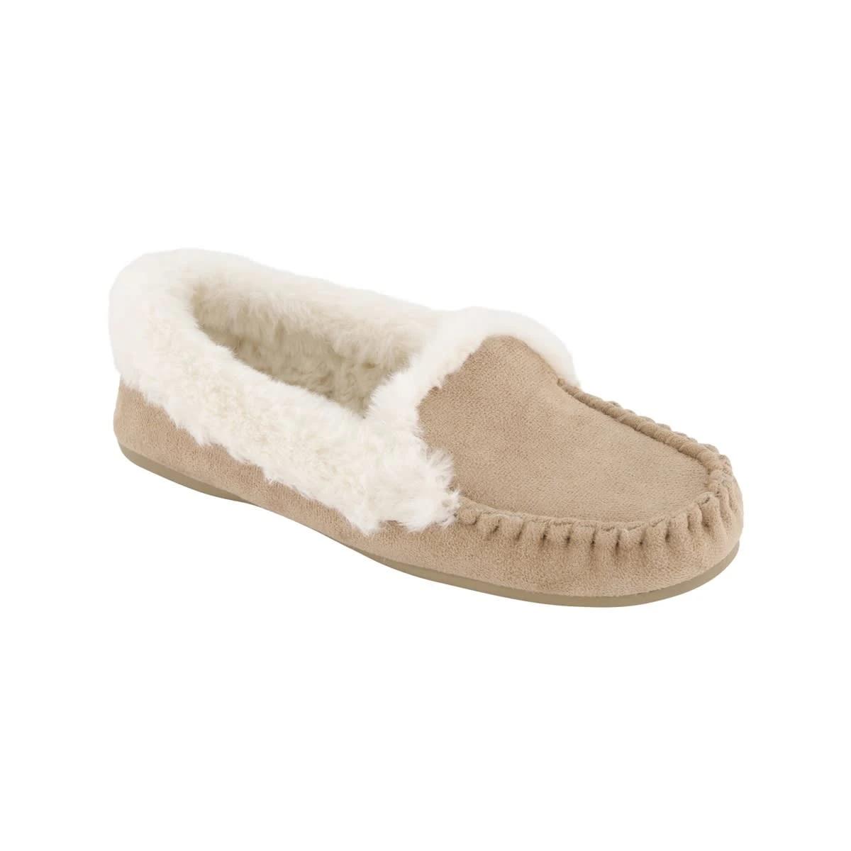 1 Elevated Microsuede Moccasins Ivry Beige, 1 of 3