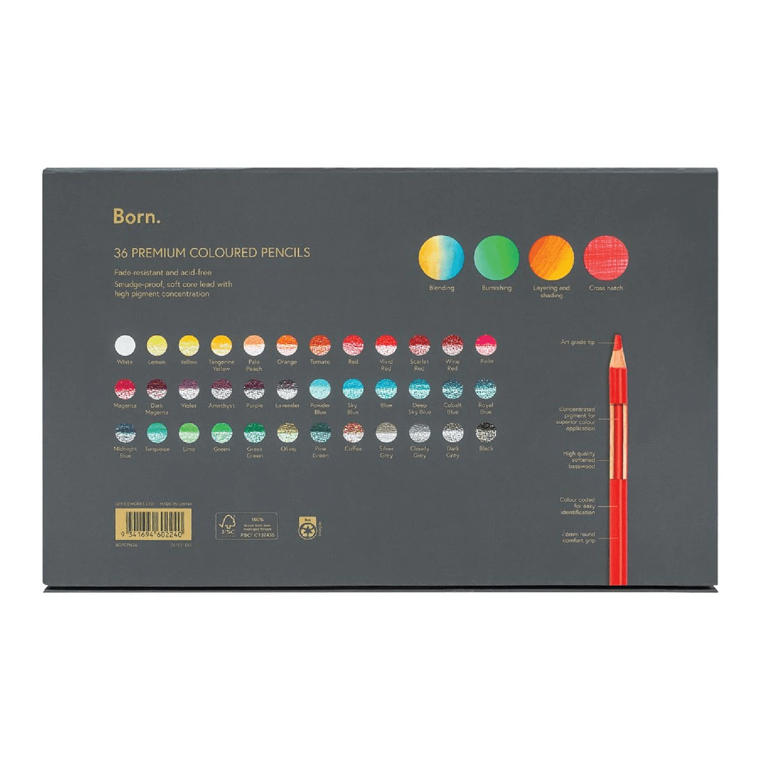 2 Born Premium Colour Pencils 36 Pack, 2 of 4