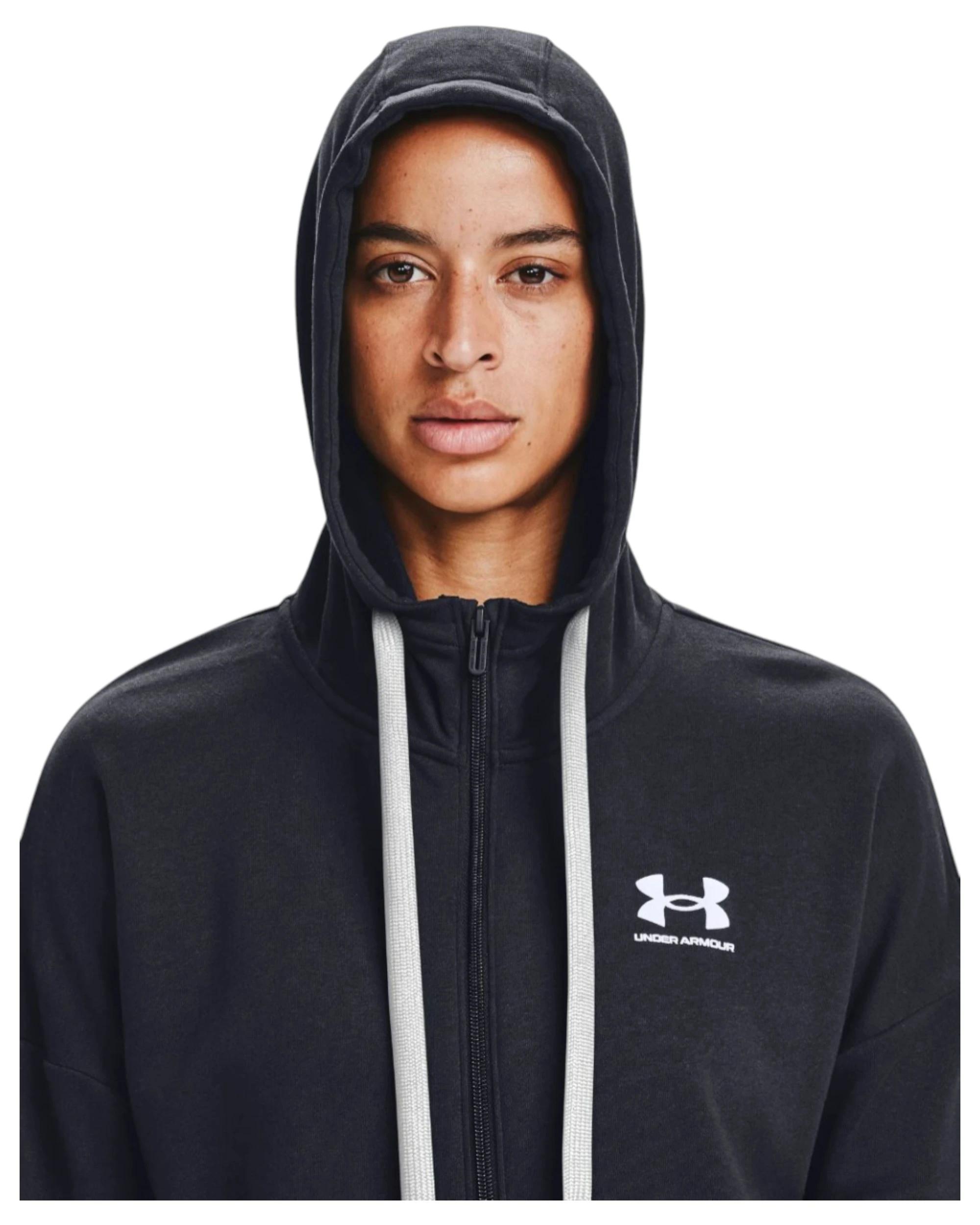 5 Under Armour Womens Rival Fleece Full Zip Hoodie Black Jacket BLACK, 5 of 5