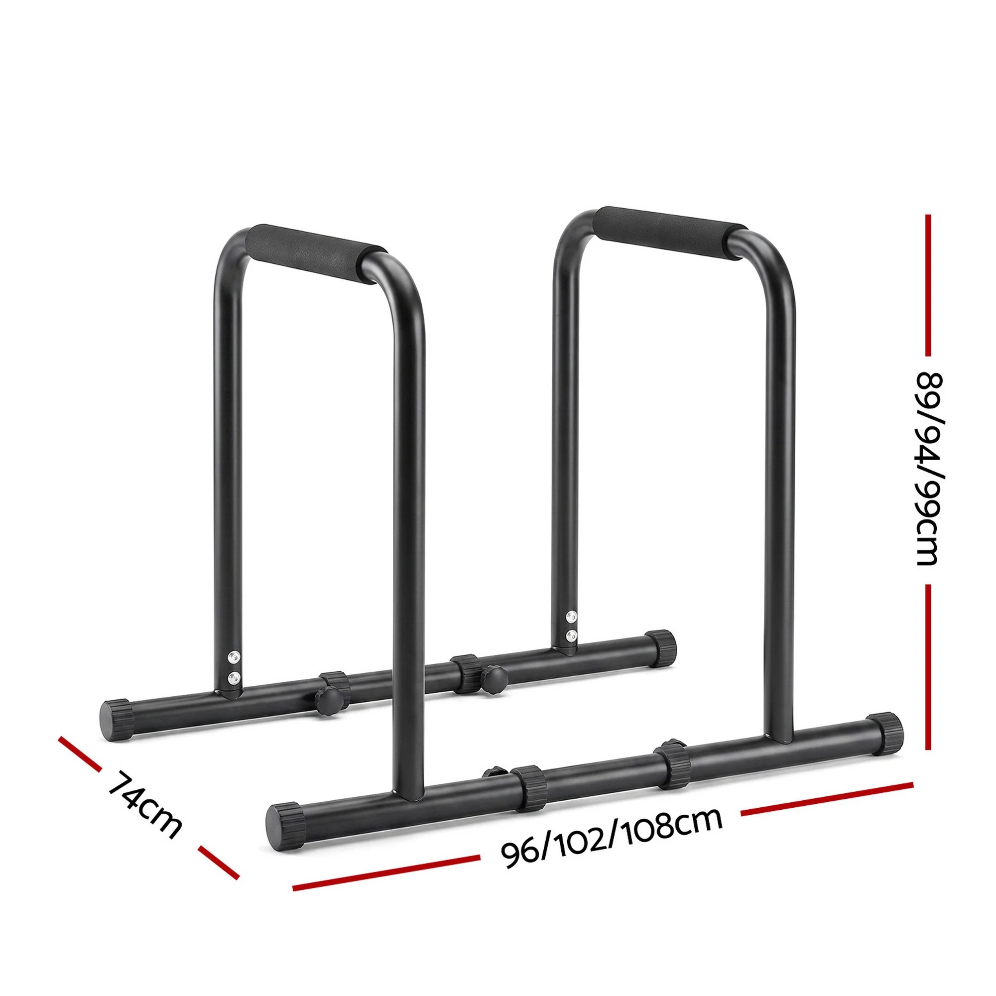 3 Everfit Dip Station Parallette Bars Home Gym Workout Stand Black - Black, 3 of 9