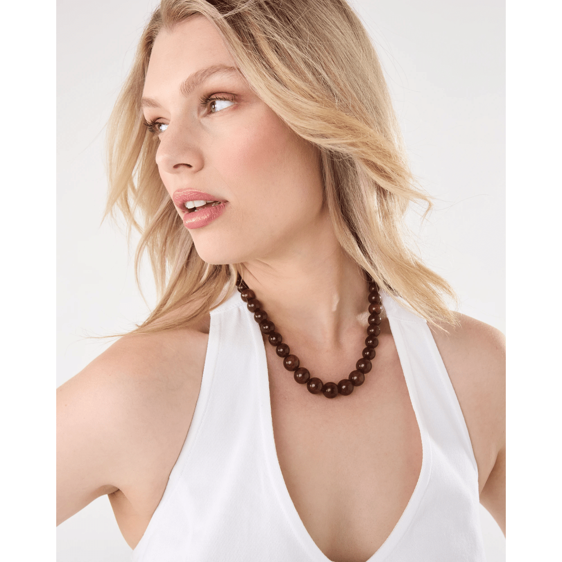 5 Toggle Bead Necklace - Brown, 5 of 6