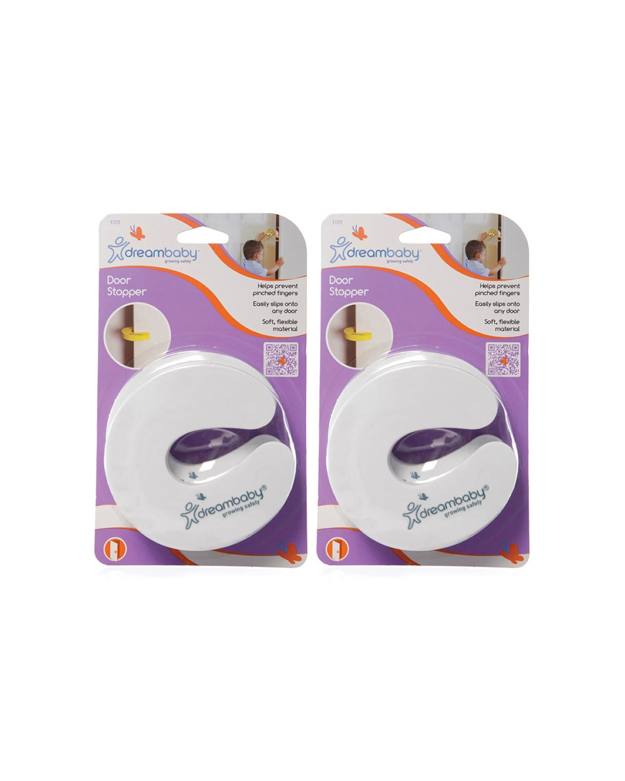 1 Dreambaby 2pk Baby Safety Door Stopper Soft Foam Prevents Finger Injuries - White, 1 of 6
